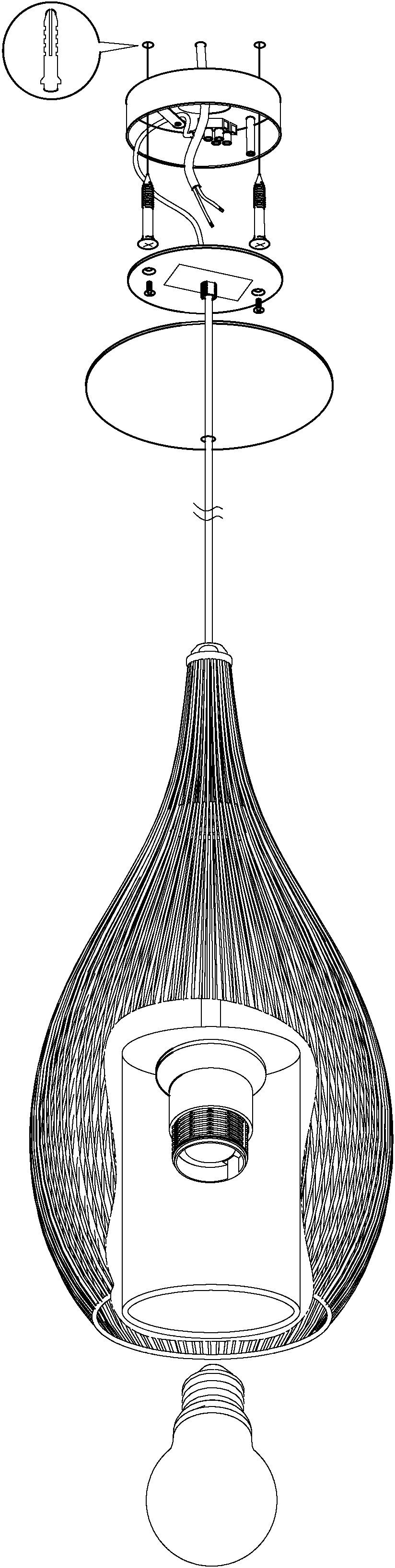 EGLO Hanglamp RAZONI Hanglicht, hanglamp (1 stuk)