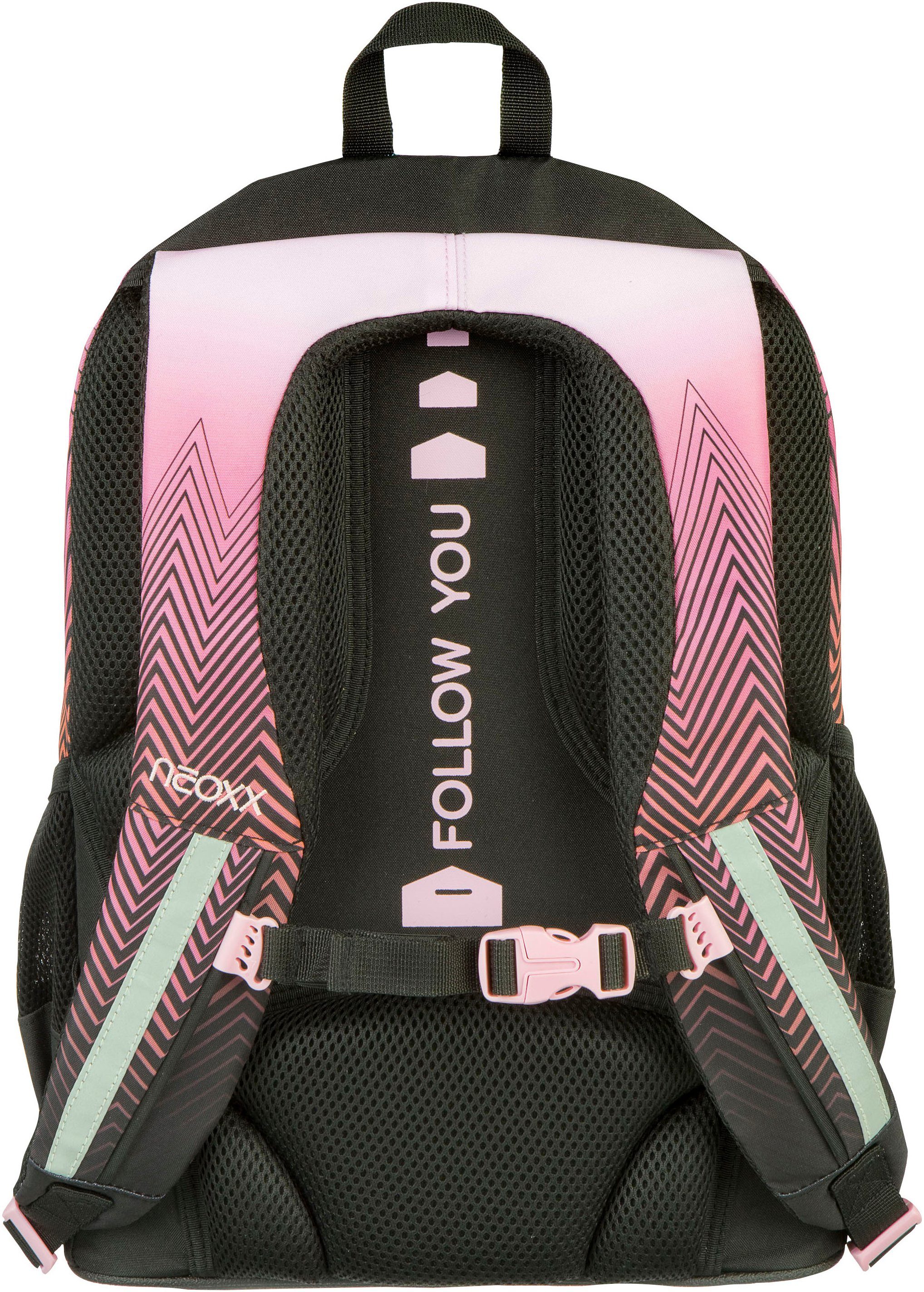 neoxx Schoolrugzak Flow, Sweet like Sunset gedeeltelijk van gerecycled materiaal