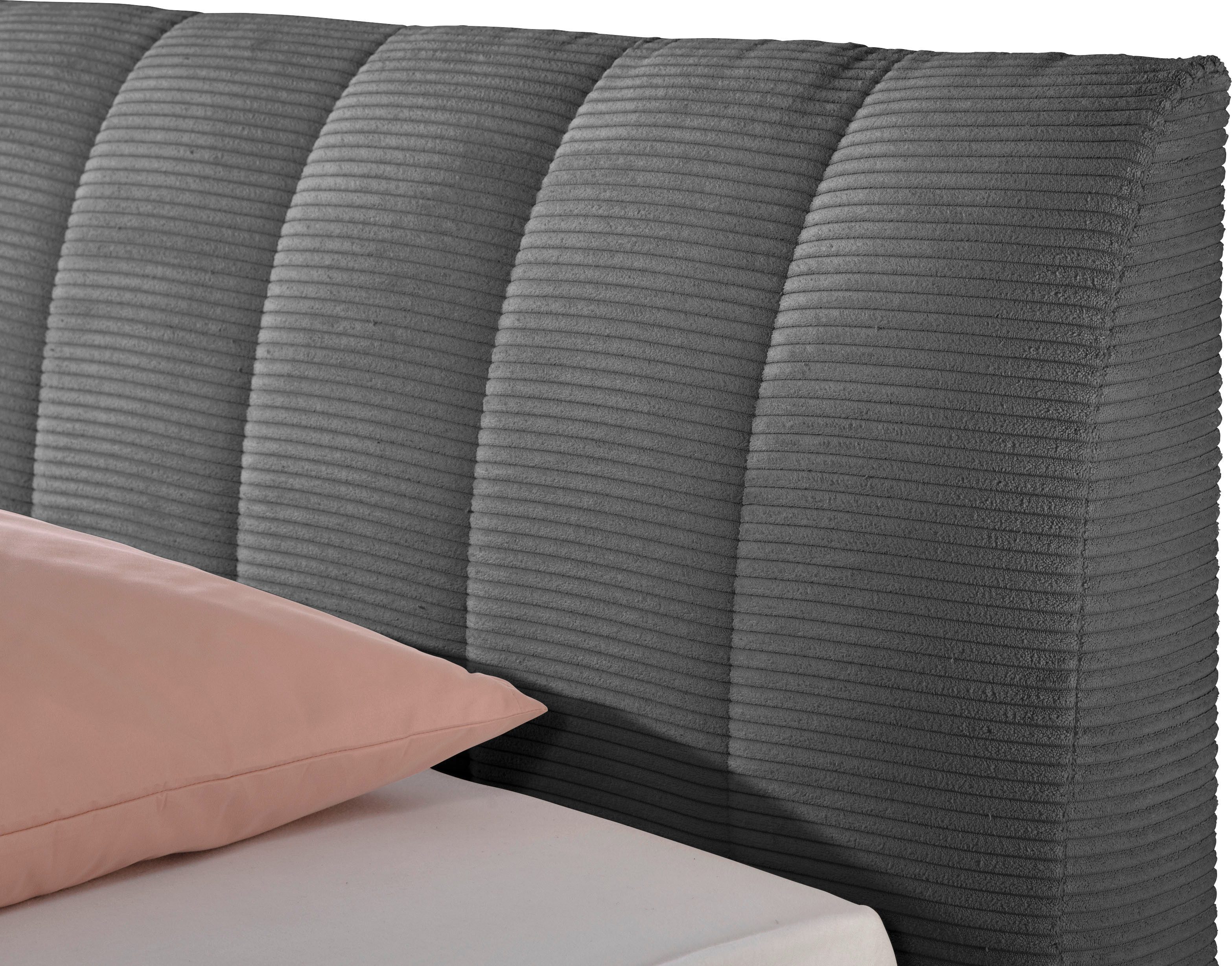 Maintal Gestoffeerd bed Hügeldorf inclusief bedlade, verkrijgbaar in h2, h3 & h4, van cord bekleding