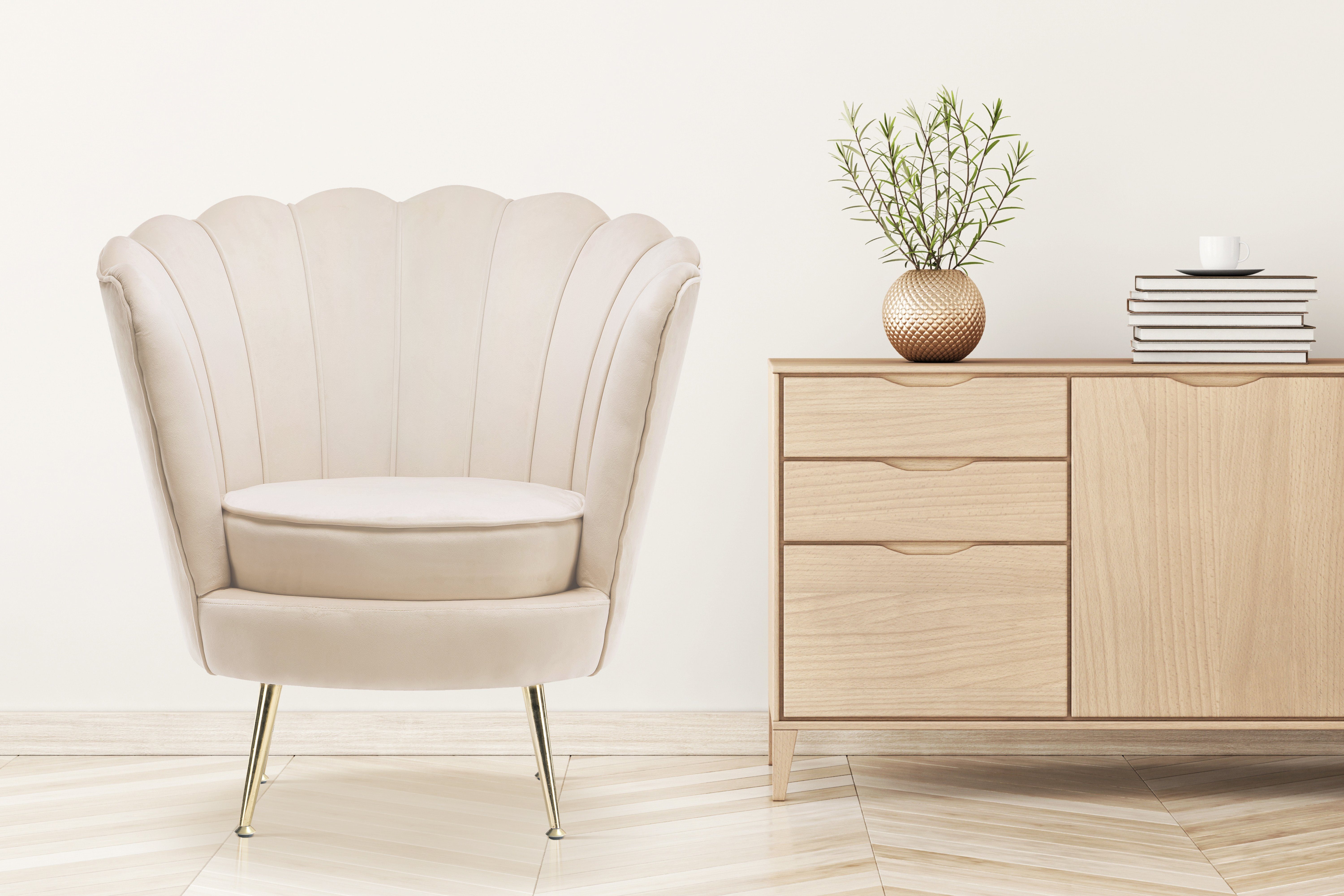 Kayoom Fauteuil Sofa Barbara 125, hoogwaardige fluwelen stof met fluweelachtige aanraking (1 stuk)