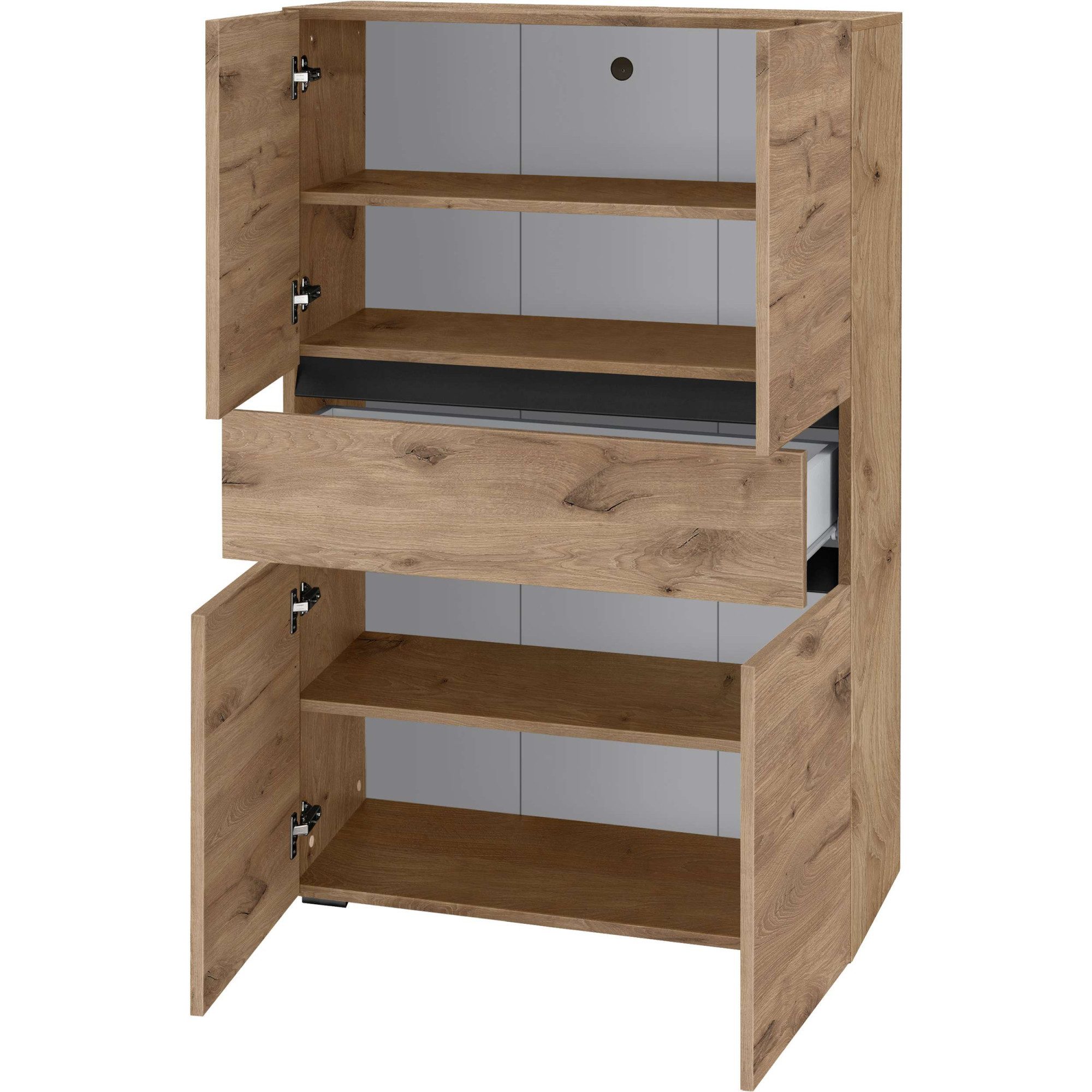 Home affaire Halfhoge kast Wisla met 4 deuren & 1 lade, breedte 76 cm, hoogte 130 cm