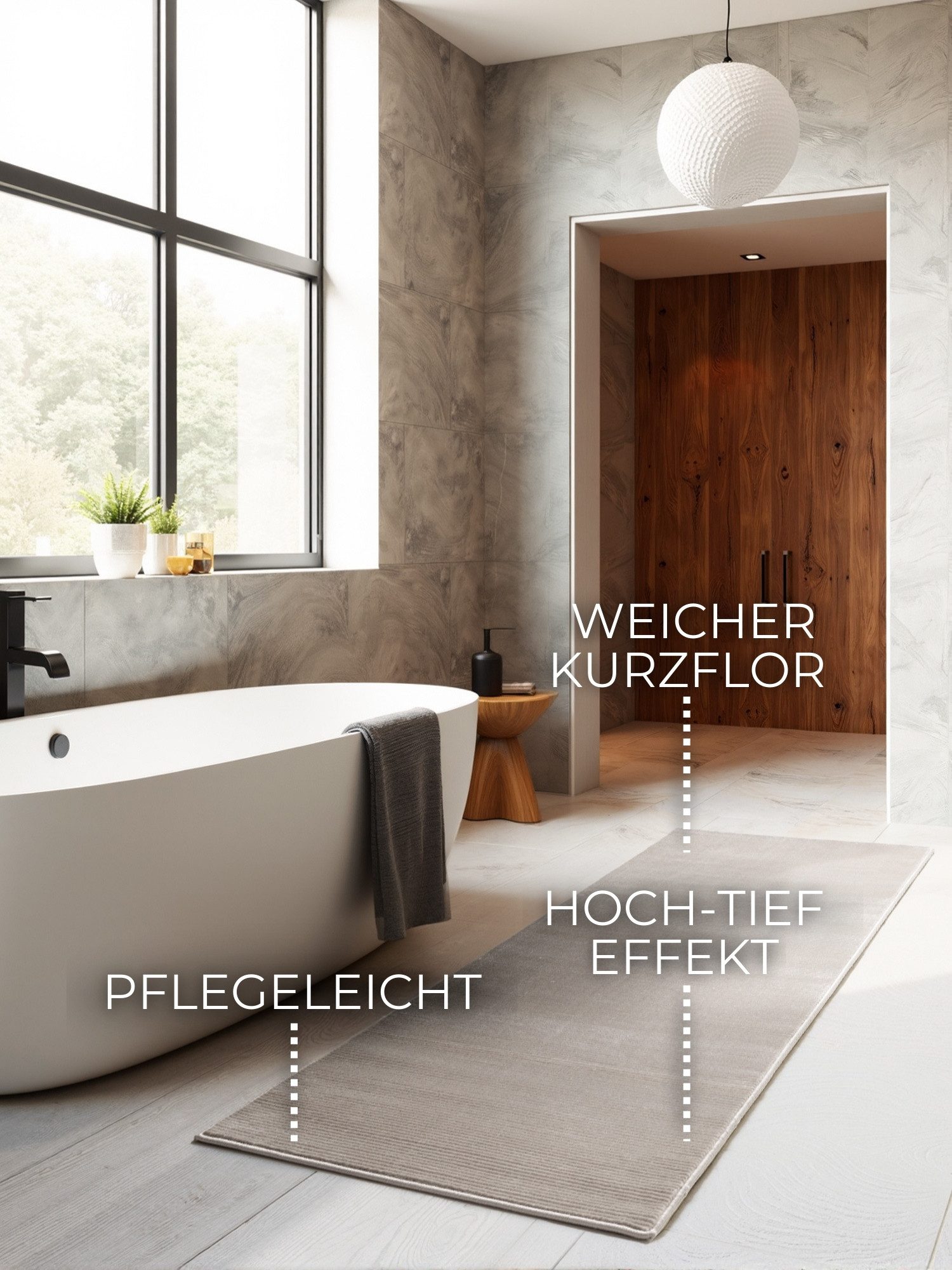 ELLE DECORATION Vloerkleed Dolomite Woonkamer, slaapkamer, loper, hoog-laag effect, gang, glans