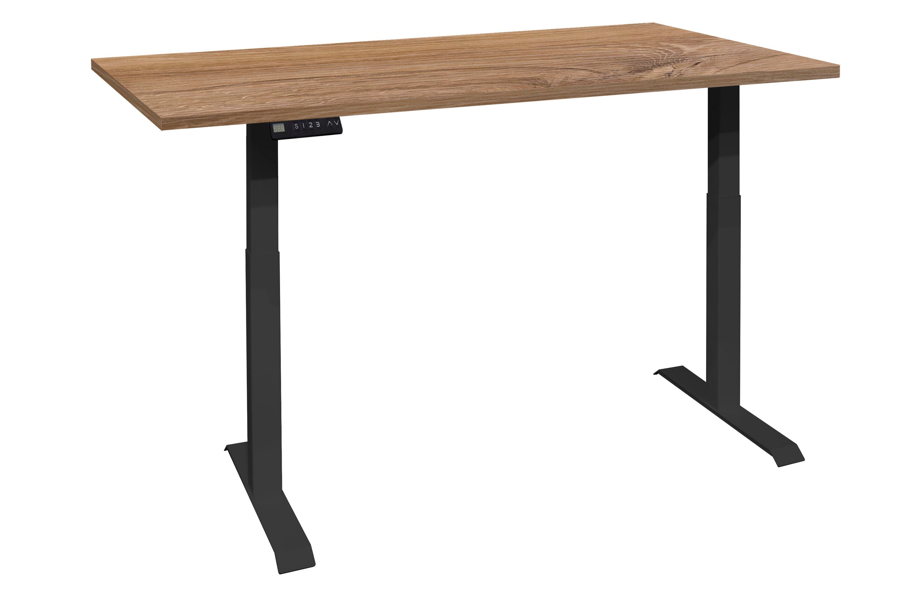 Mäusbacher Bureau Big System Office Breedte 140 cm, elektrisch in hoogte verstelbaar bureaus bruin
