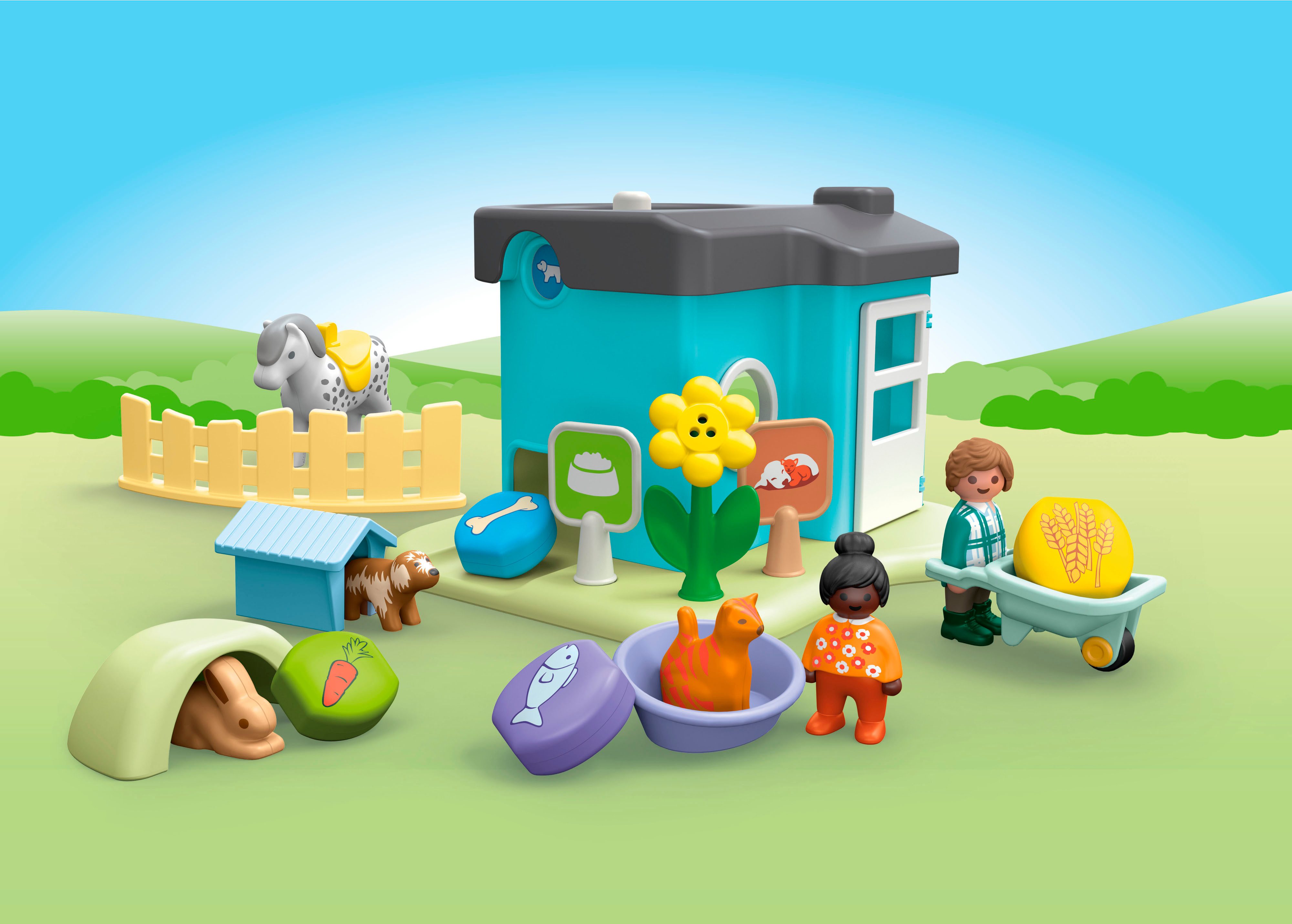 Playmobil® Constructie-speelset Dierenpension met voederautomaat (71690), JUNIOR (21-delig)