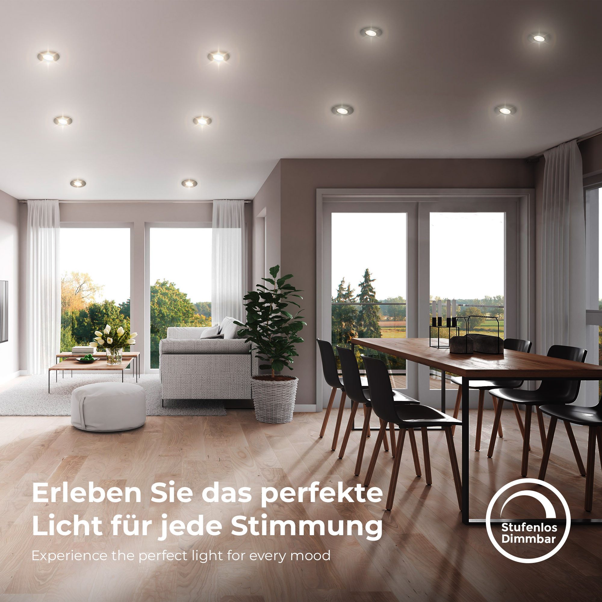 B.K.Licht Ledinbouwlamp 5-pack badkamer inbouwspots, IP65, dimbare plafondspots (5 stuks)