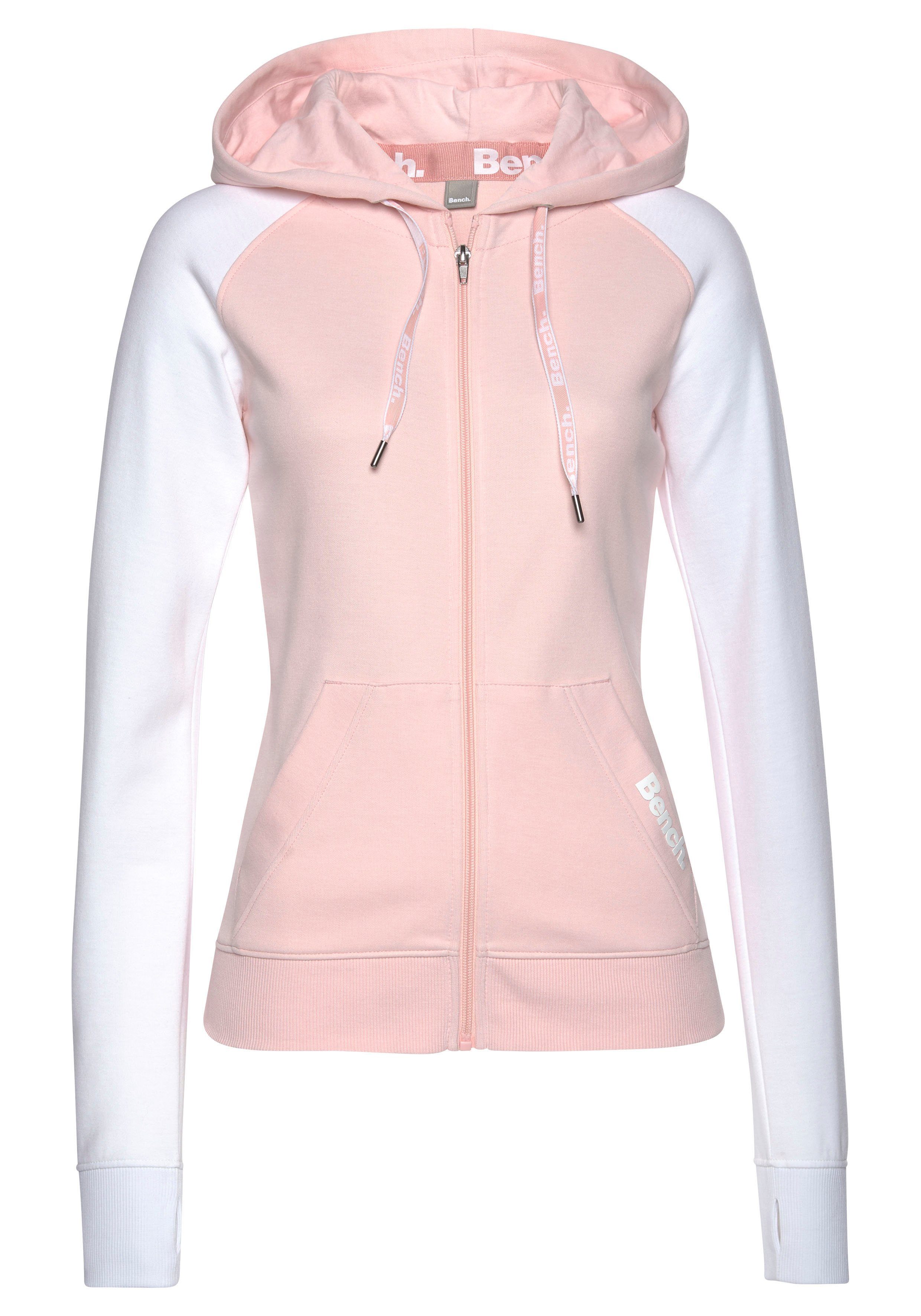 Bench. Loungewear Capuchonsweatvest met kleurafgebakende mouwen, loungepak