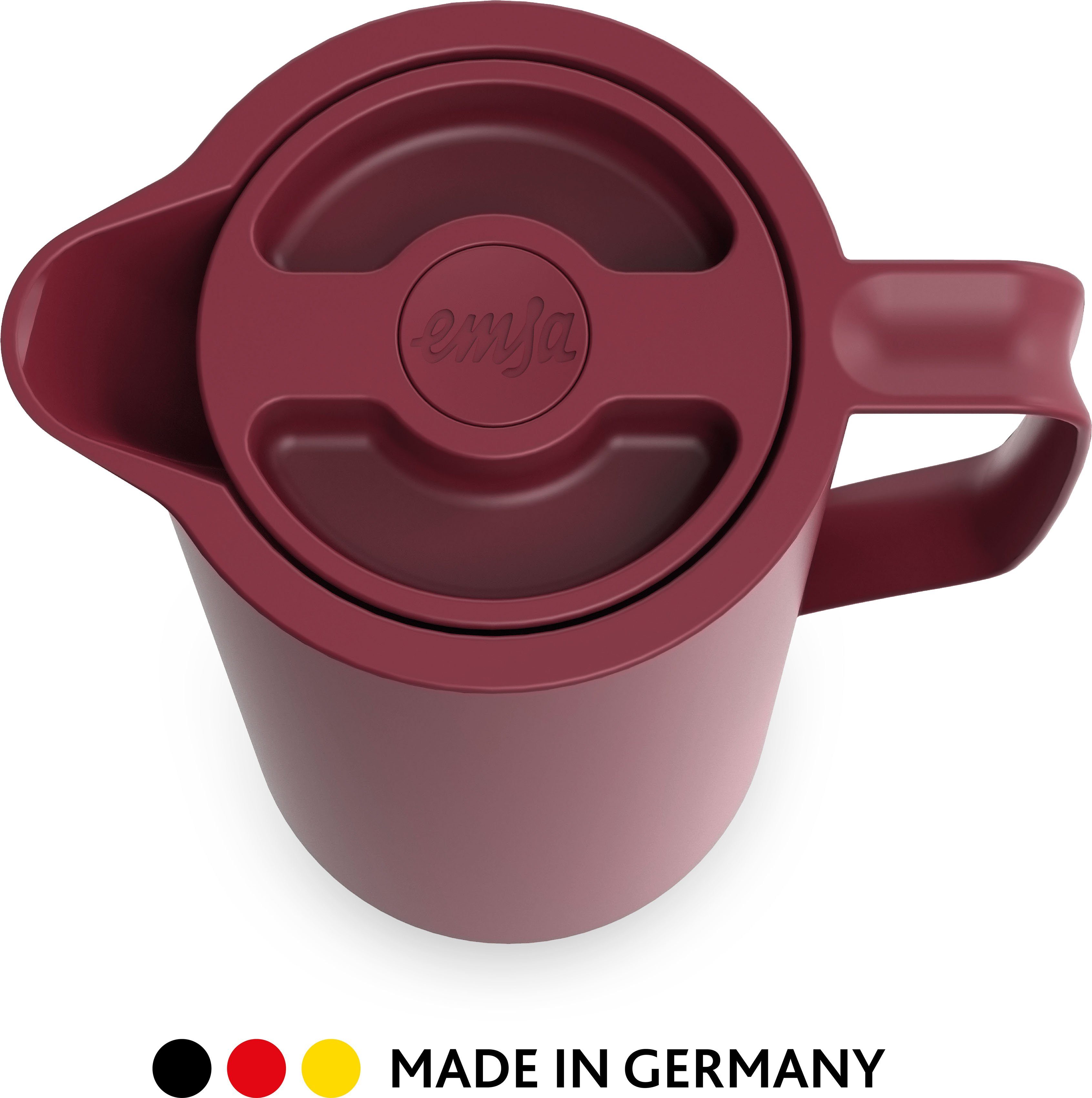 Emsa Thermoskan Motiva Quick-Press deksel, eenhandbediening, 12u warm/24u koud, glazen fles (1 stuk)