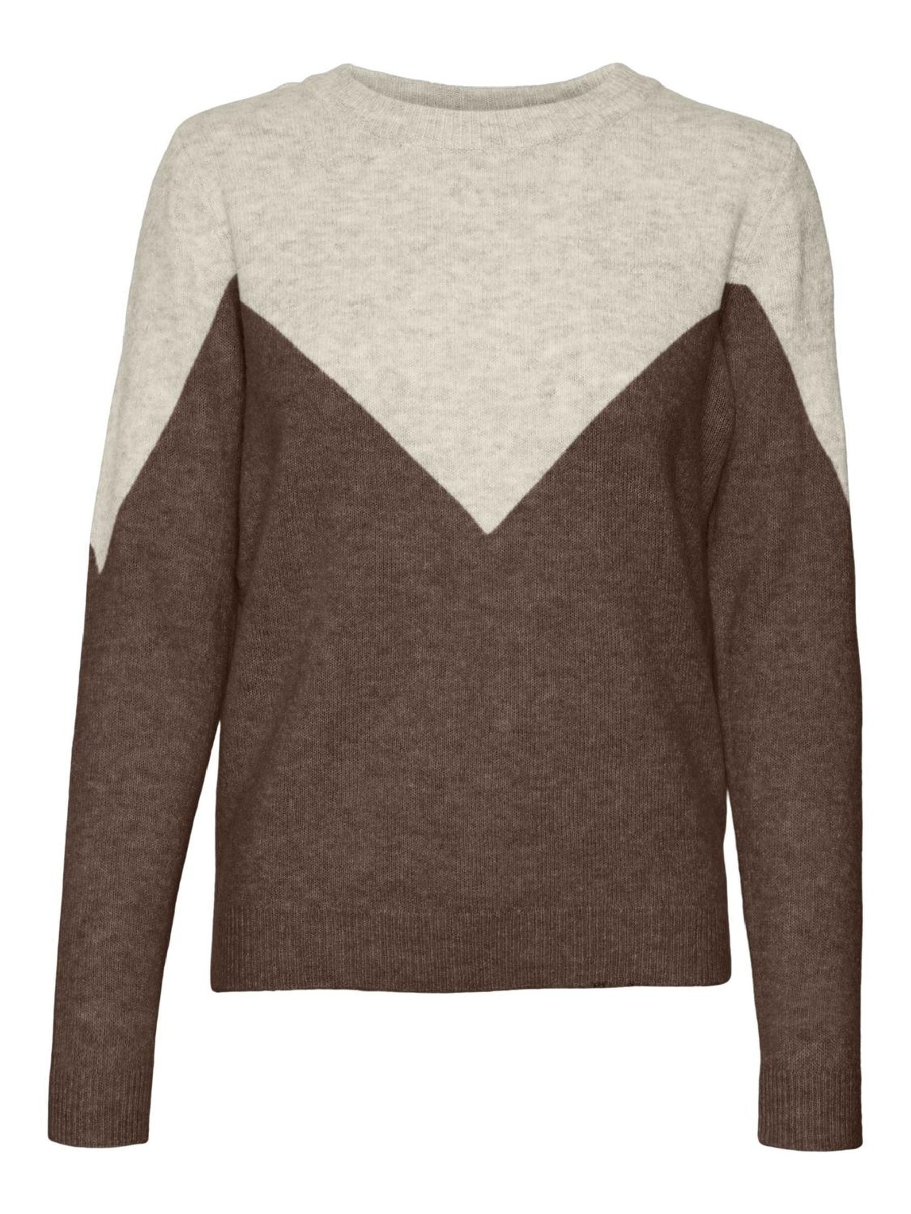 Vero Moda Gebreide trui VMPLAZA LS BLOCK PULLOVER GA BOO
