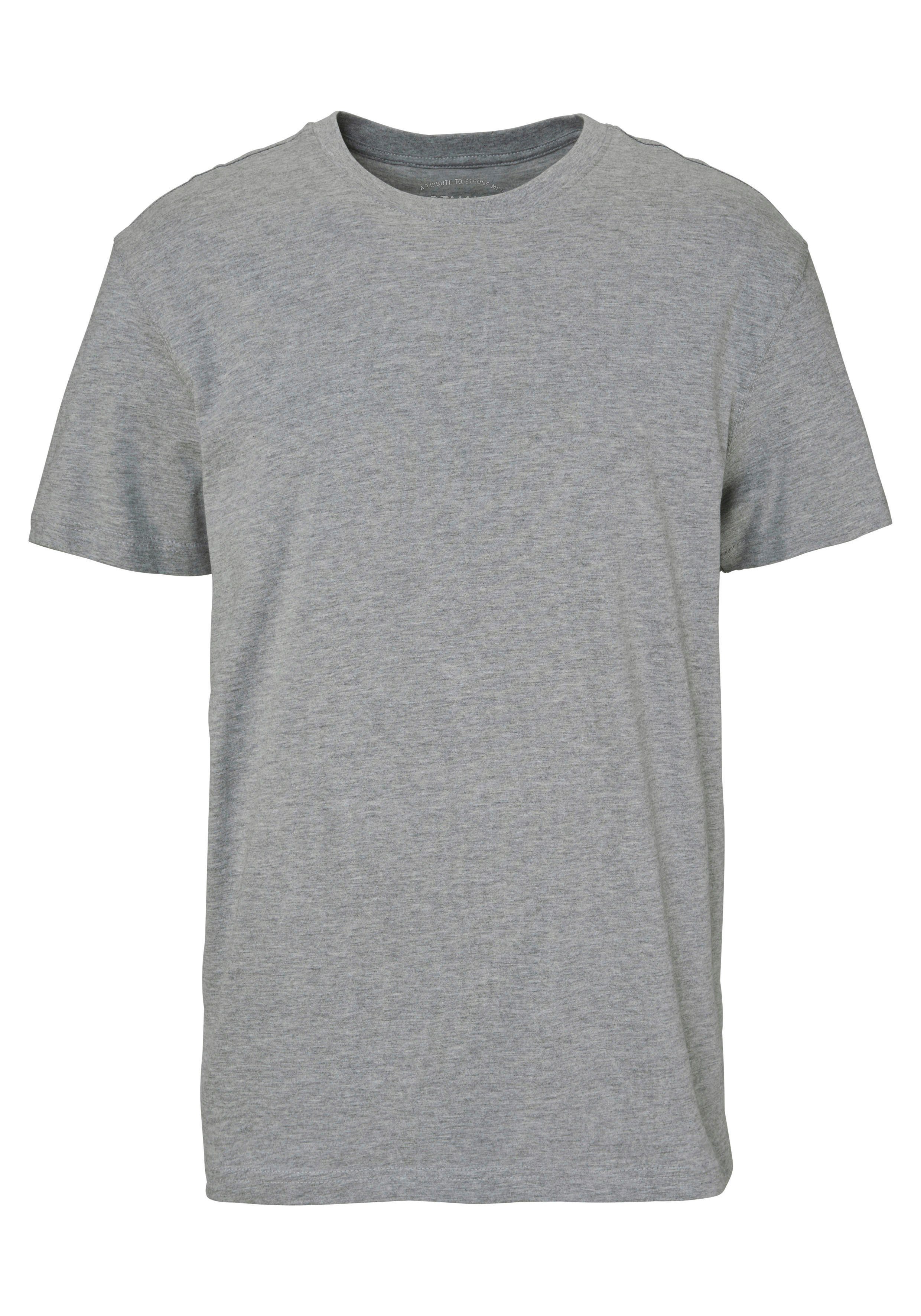 Man's World T-shirt Nieuwe kleuren! Korte mouw, effen kleur, ronde hals, van katoen(3-delig, Set van 3)