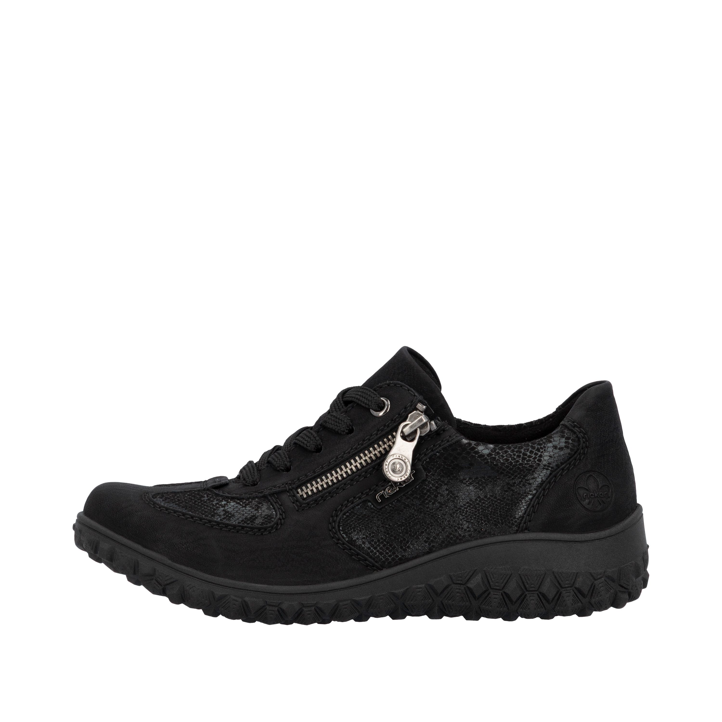Rieker Sneakers met sleehak Veterschoenen, lage schoen, vrijetijdssneaker met rits