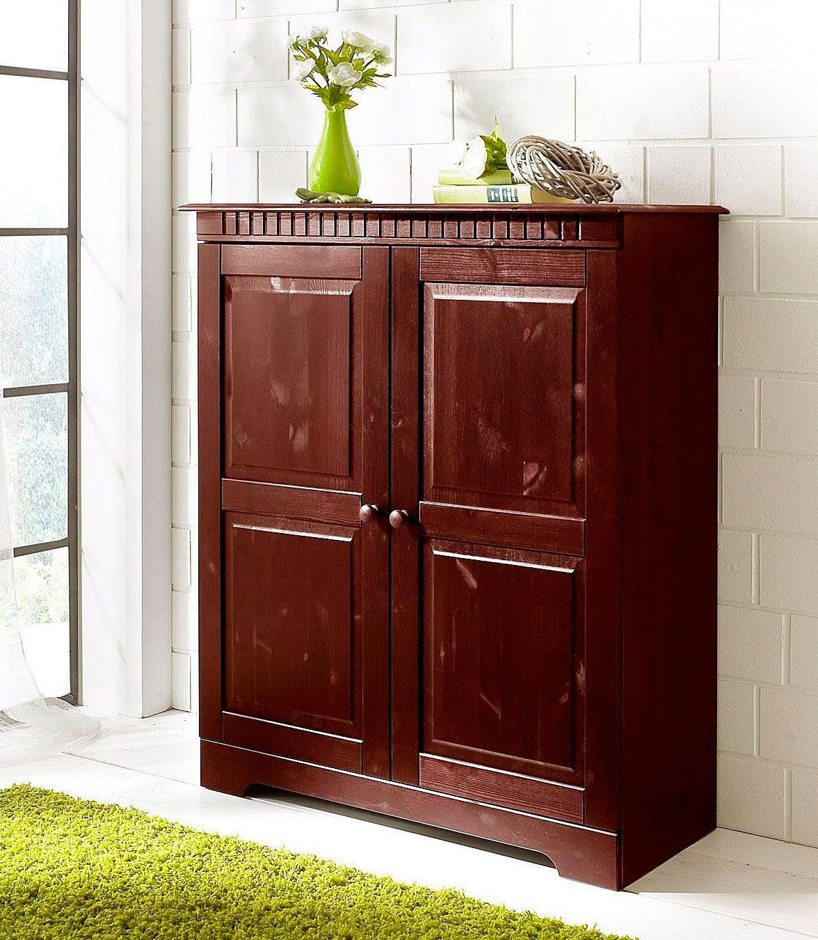 Home affaire Kast Cubrix van mooi massief grenenhout, hoogte 100 cm dressoirs bruin