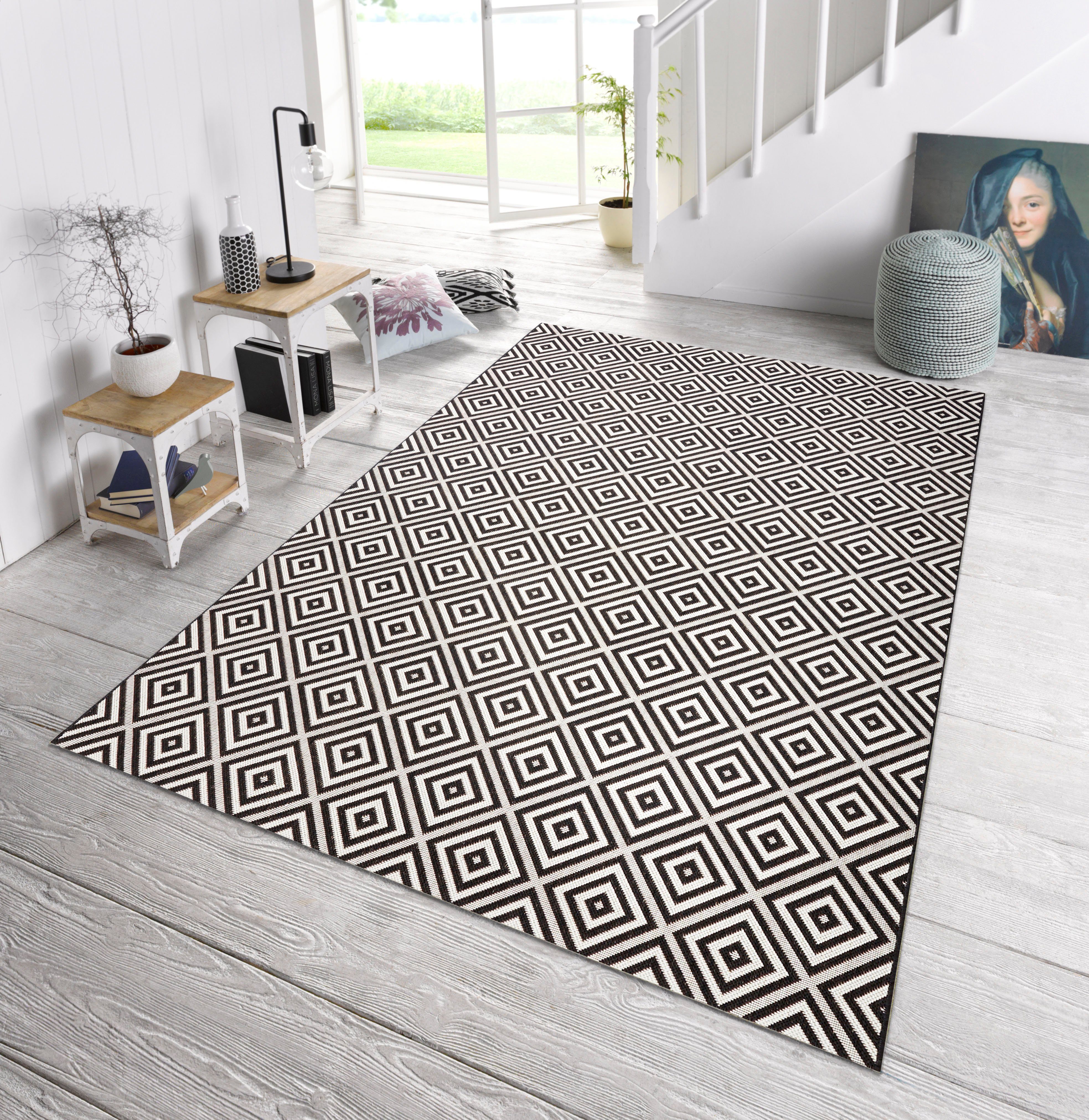 NORTHRUGS Vloerkleed Geruit Binnen- en buitengebruik, loper, weerbestendig, ruit, balkon, tuin, gang