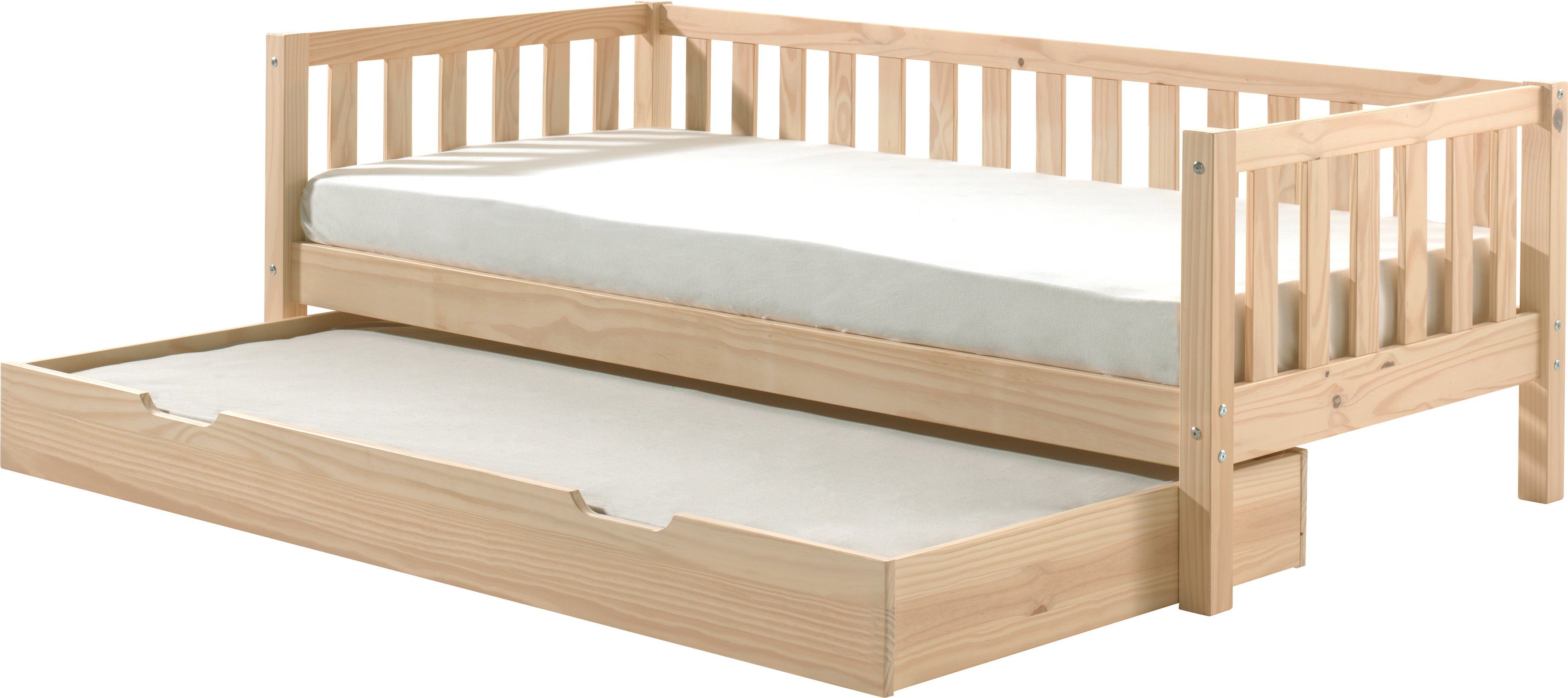 Vipack 1-persoonsledikant Sprossenomranding, massief dennenhout, stevig gebouwd en tijdloos design