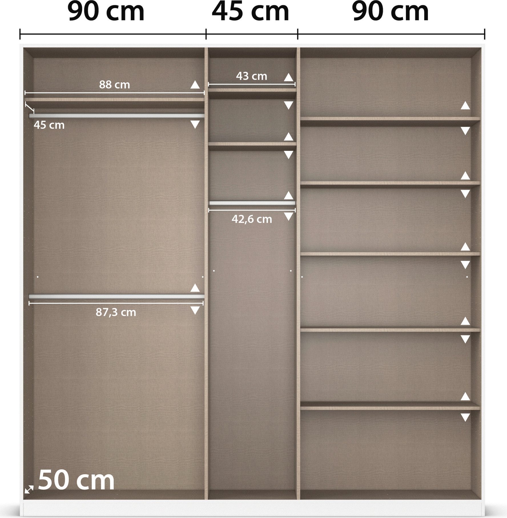 rauch Draaideurkast Kleiderschrank Schrank Garderobe AGORDO TOPSELLER Schlafzimmer doordachte binnenuitrusting, in 6 breedtes en 2 hoogtes made in germany