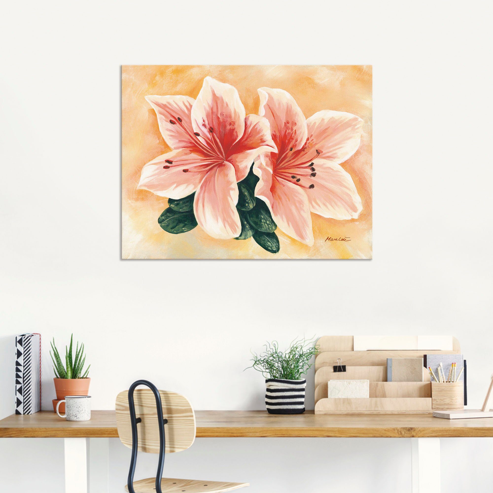 Artland Artprint Zalmlelies als artprint van aluminium, artprint op linnen, muursticker, verschillende maten