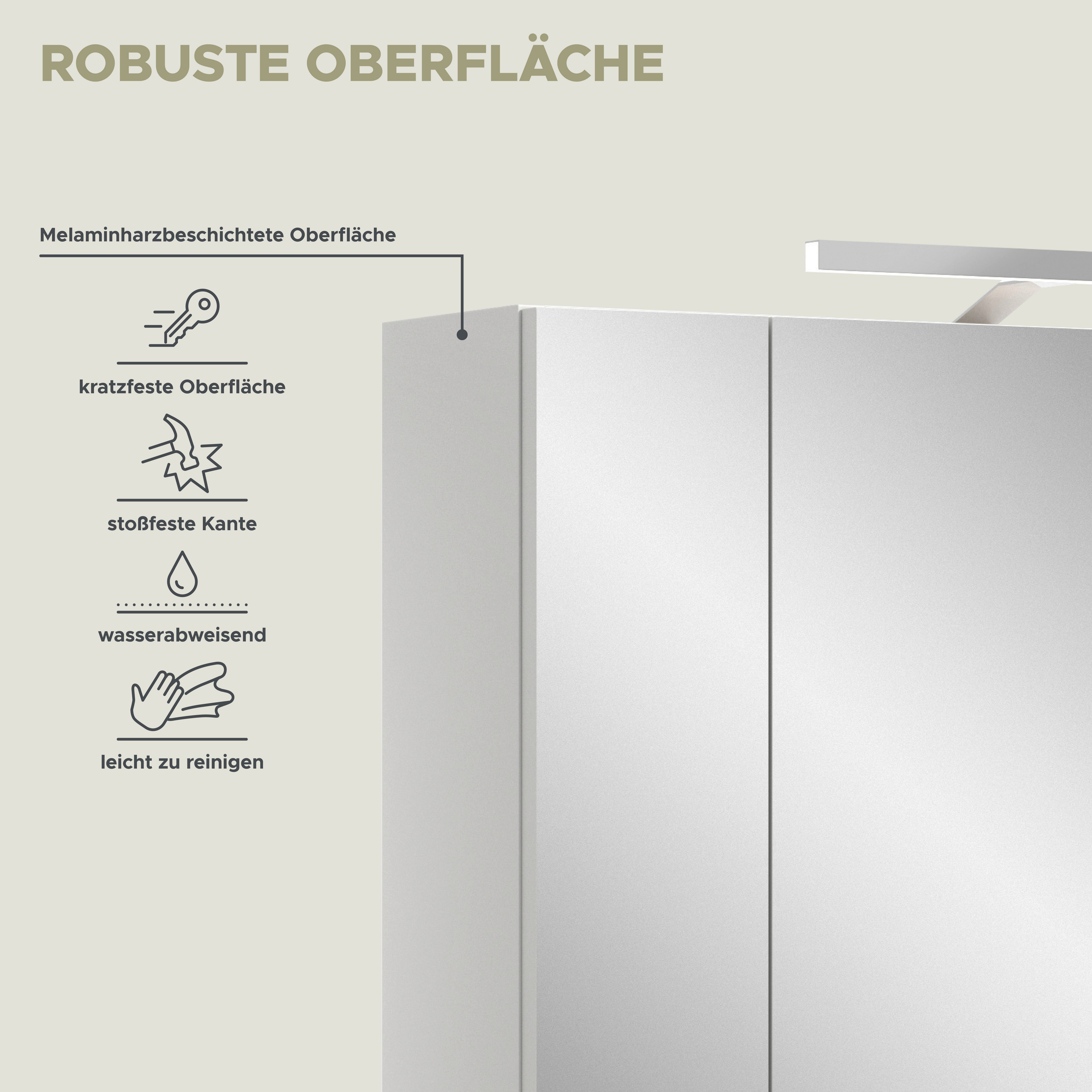 INOSIGN Badkamerspiegelkast Malmö, breedte 60 cm, incl. LED verlichting, 3 spiegeldeuren, 9 vakken in verschillende kleuren verkrijgbaar, badkamermeubels, spiegel, badkamerkast, badkamer (set)