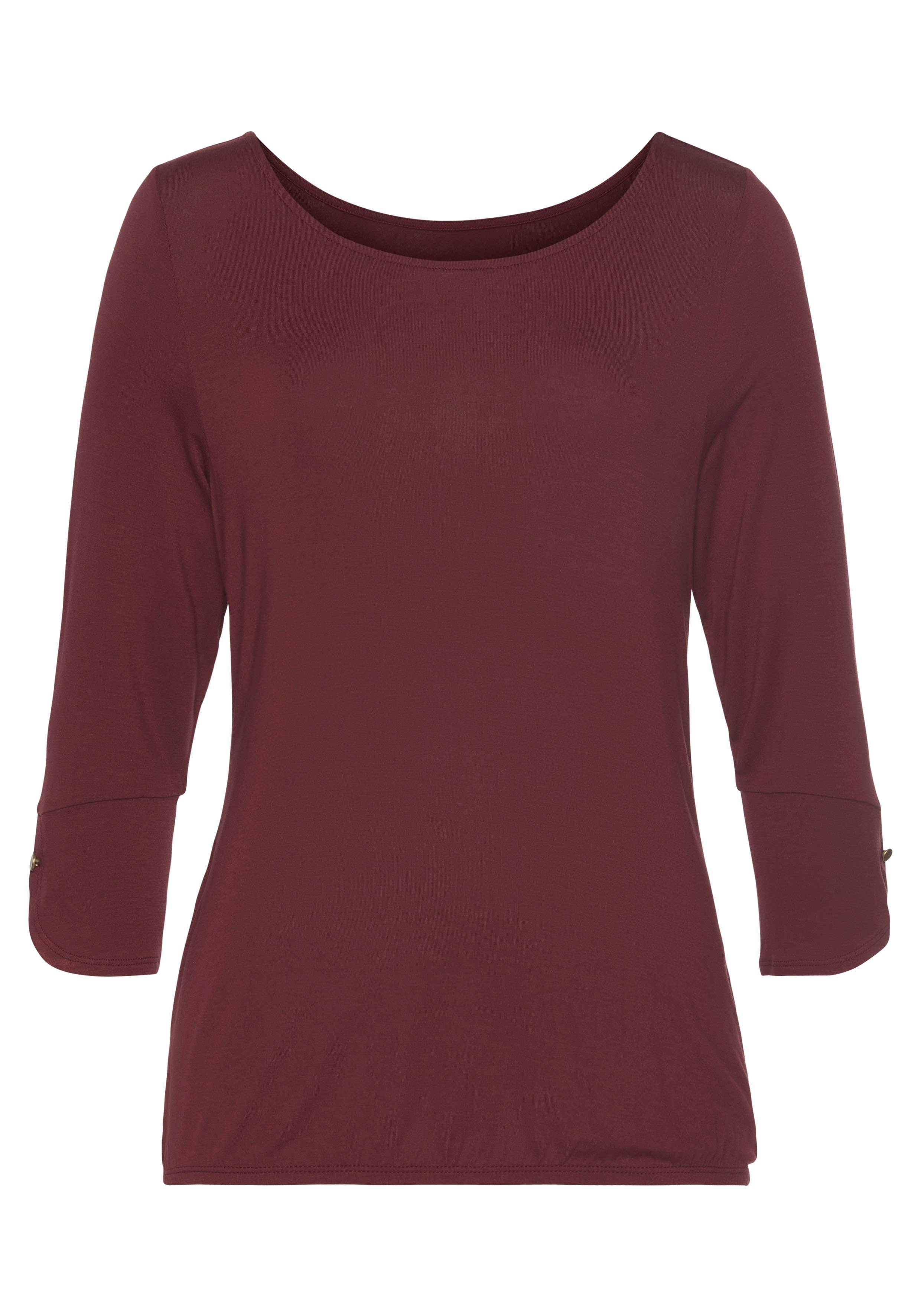 Vivance Shirt met 3/4-mouwen Met manchetten en goudkleurige knopen (Set van 2)