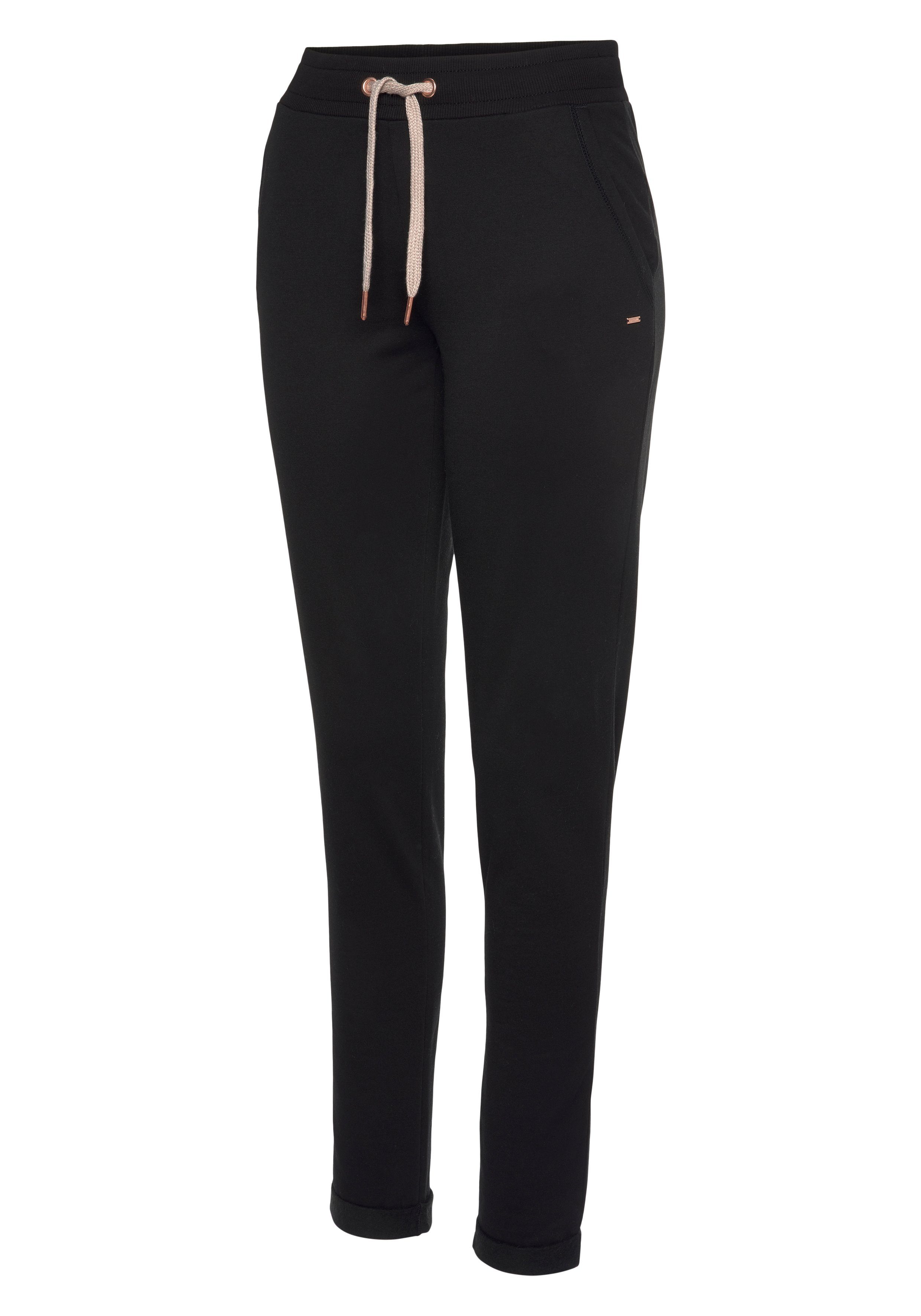 Lascana Loungebroek met modieuze omslagzoom, loungepak