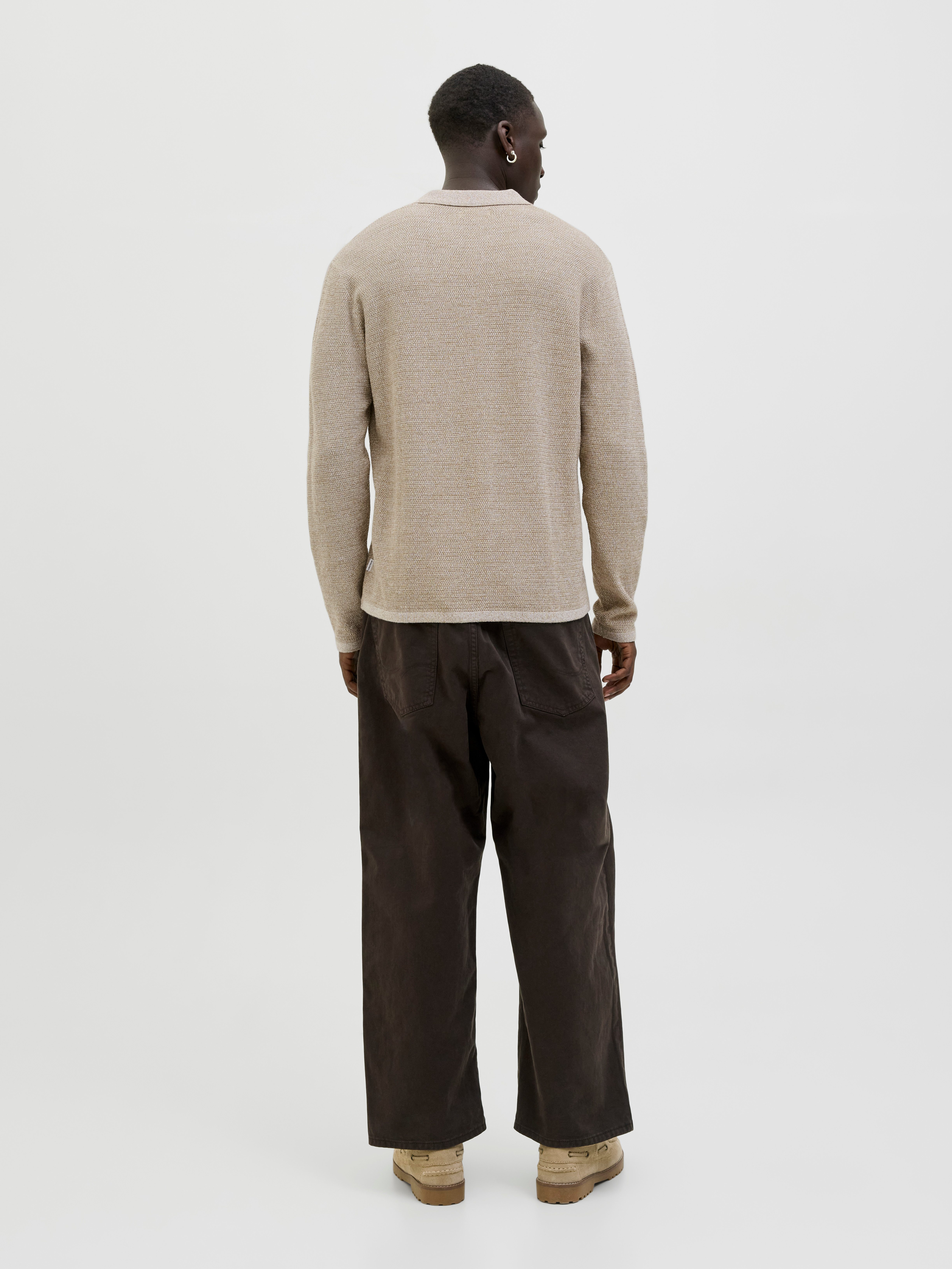 Jack & Jones Gebreide trui JJEGEORGE KNIT POLO LS SN