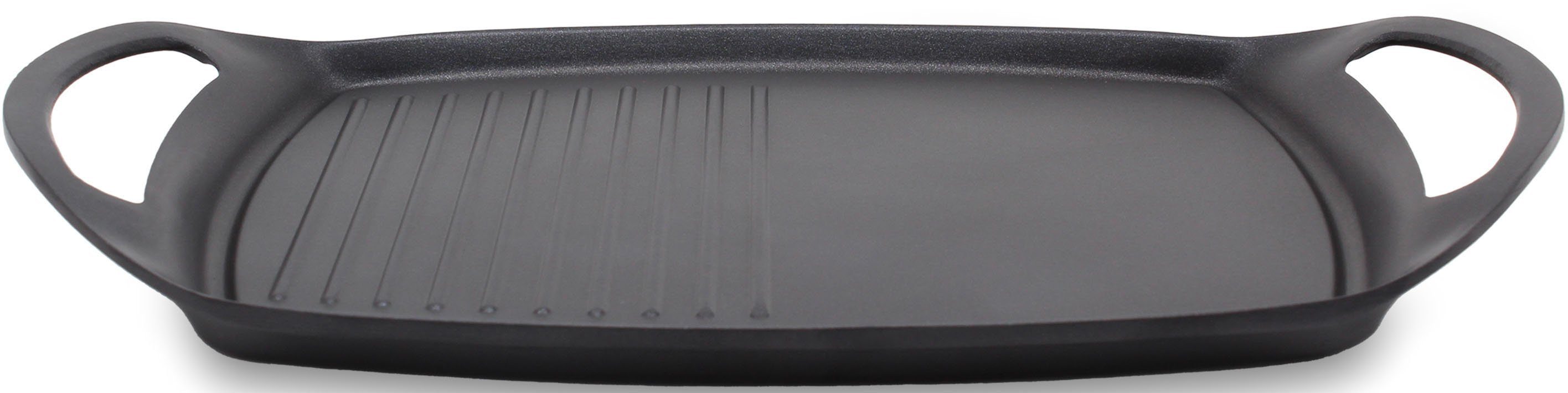 Krüger Grillplaat Delta van gietaluminium, geschikt voor inductiekookvelden, 47 x 29 cm (1 stuk) grills maat 29 cm x 47 cm x 1,5 cm zwart