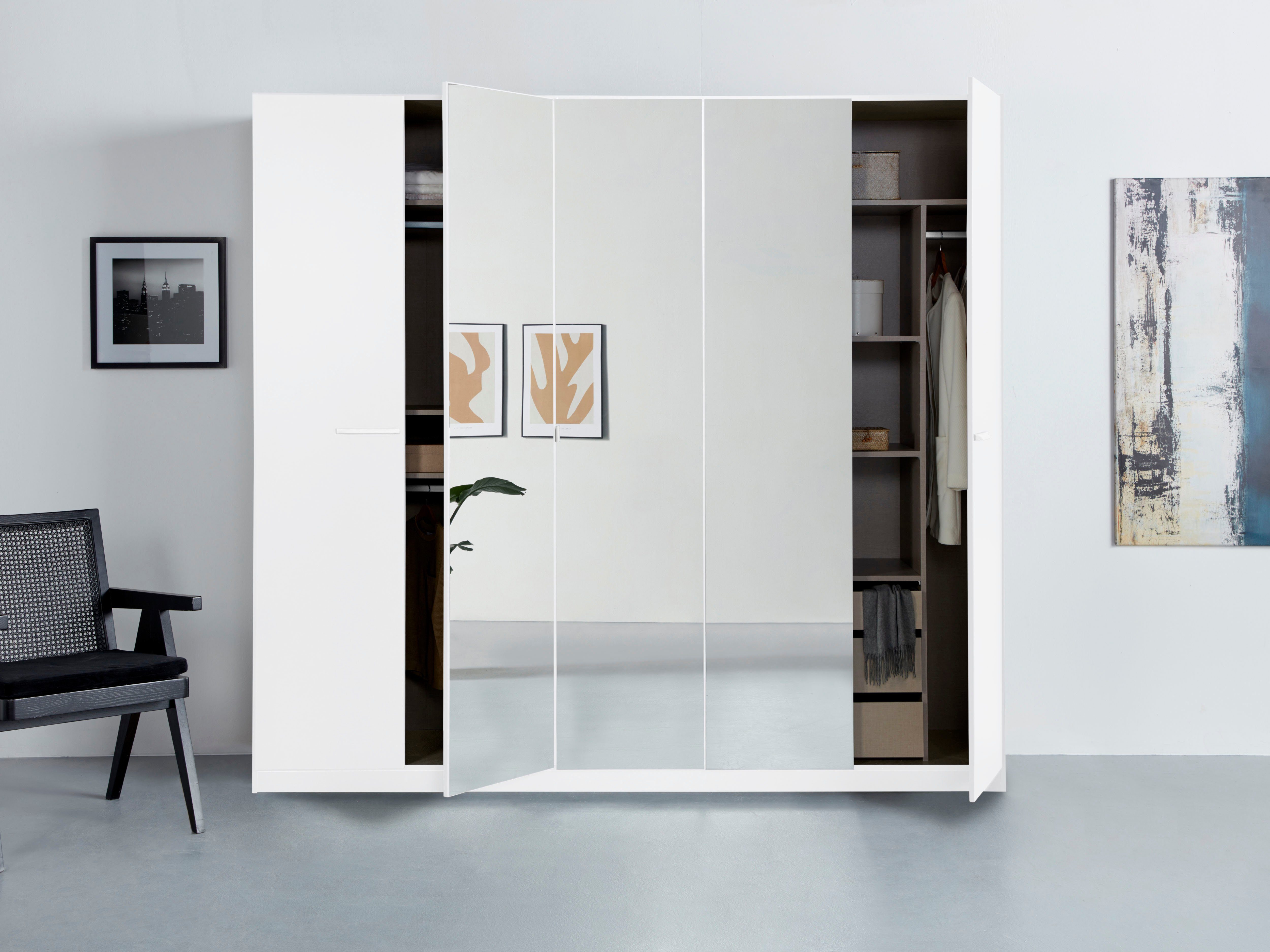 rauch Draaideurkast Kledingkast kast garderobe TOPSELLER OTELI incl. binnenindeling met 3 binnenlades extra planken optioneel met spiegel made in germany