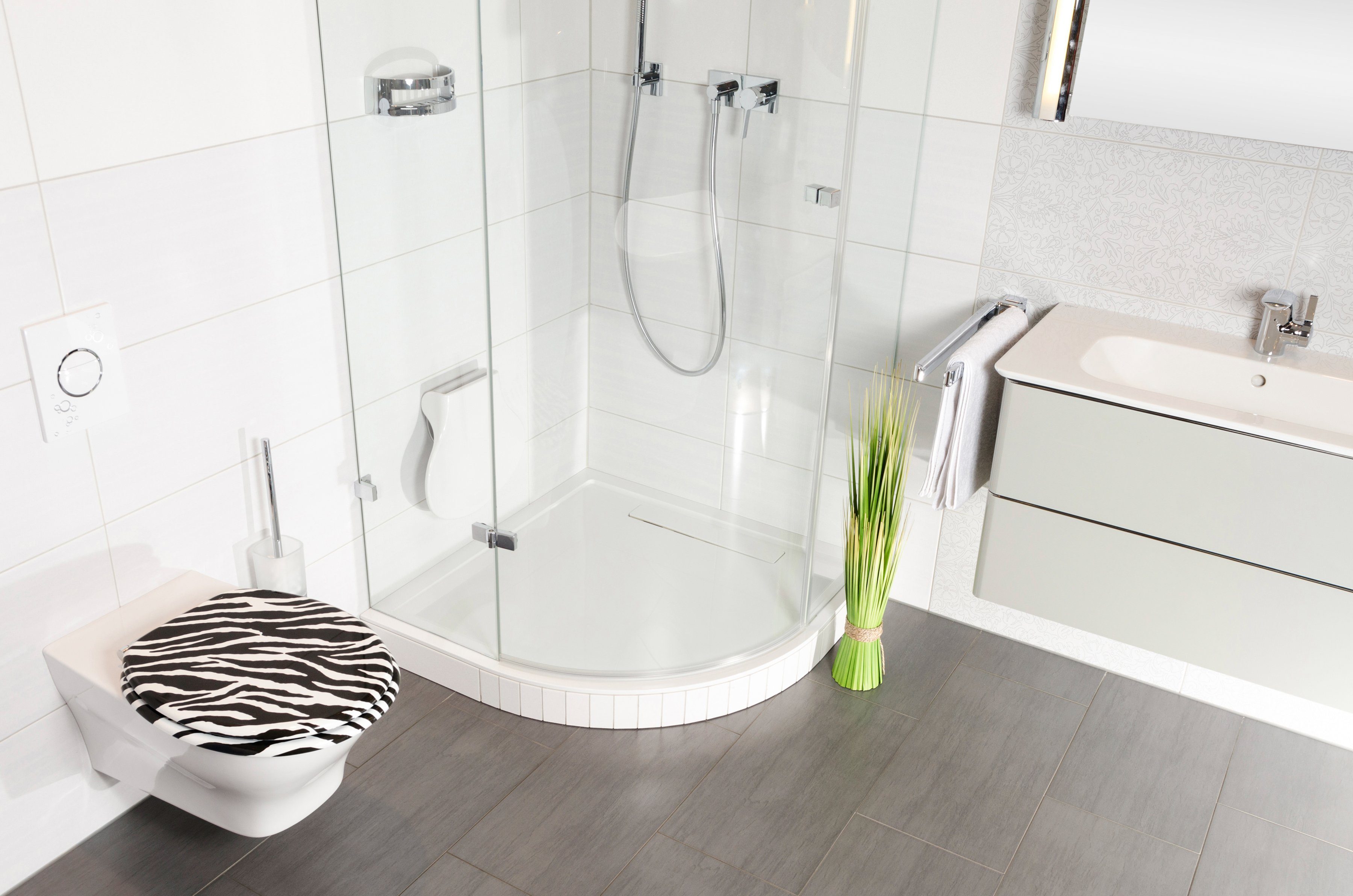 Sanilo Toiletzitting Zebra Look met soft-closemechanisme