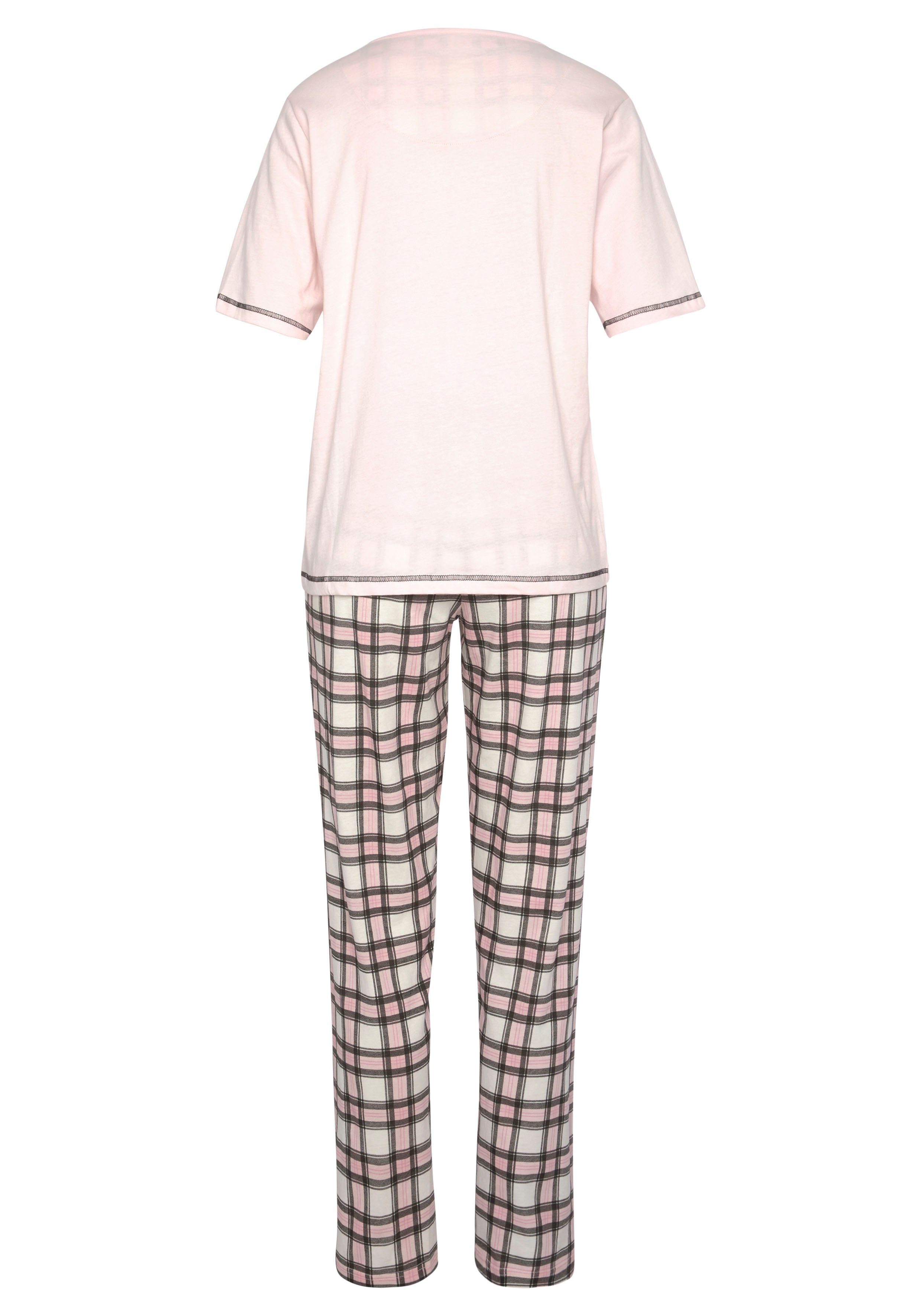 Vivance Dreams Pyjama in dubbelpack met ruitpatroon (4-delig, Set van 2)