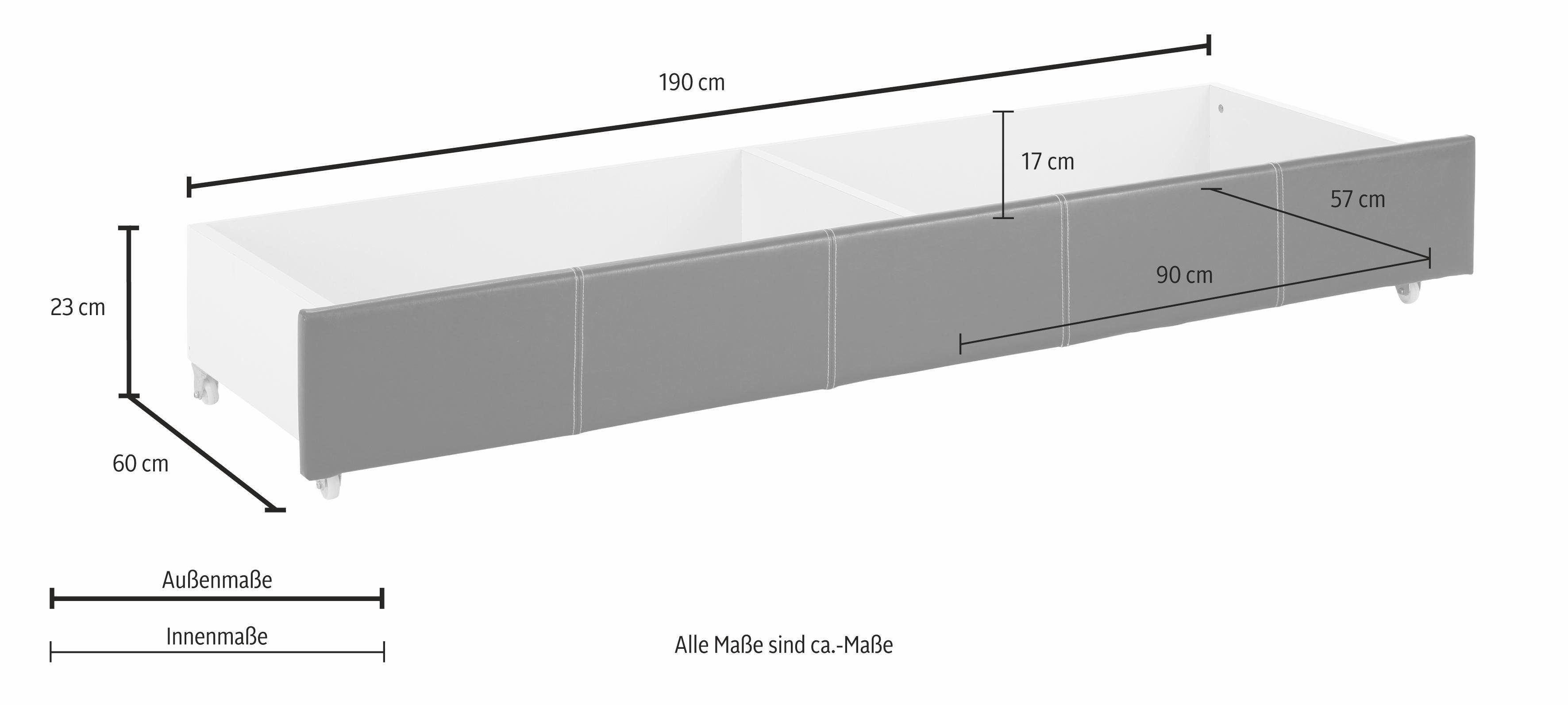 Home affaire Bedlade MAJA met twee binnenvakken, voor veel bergruimte, breedte 190 cm