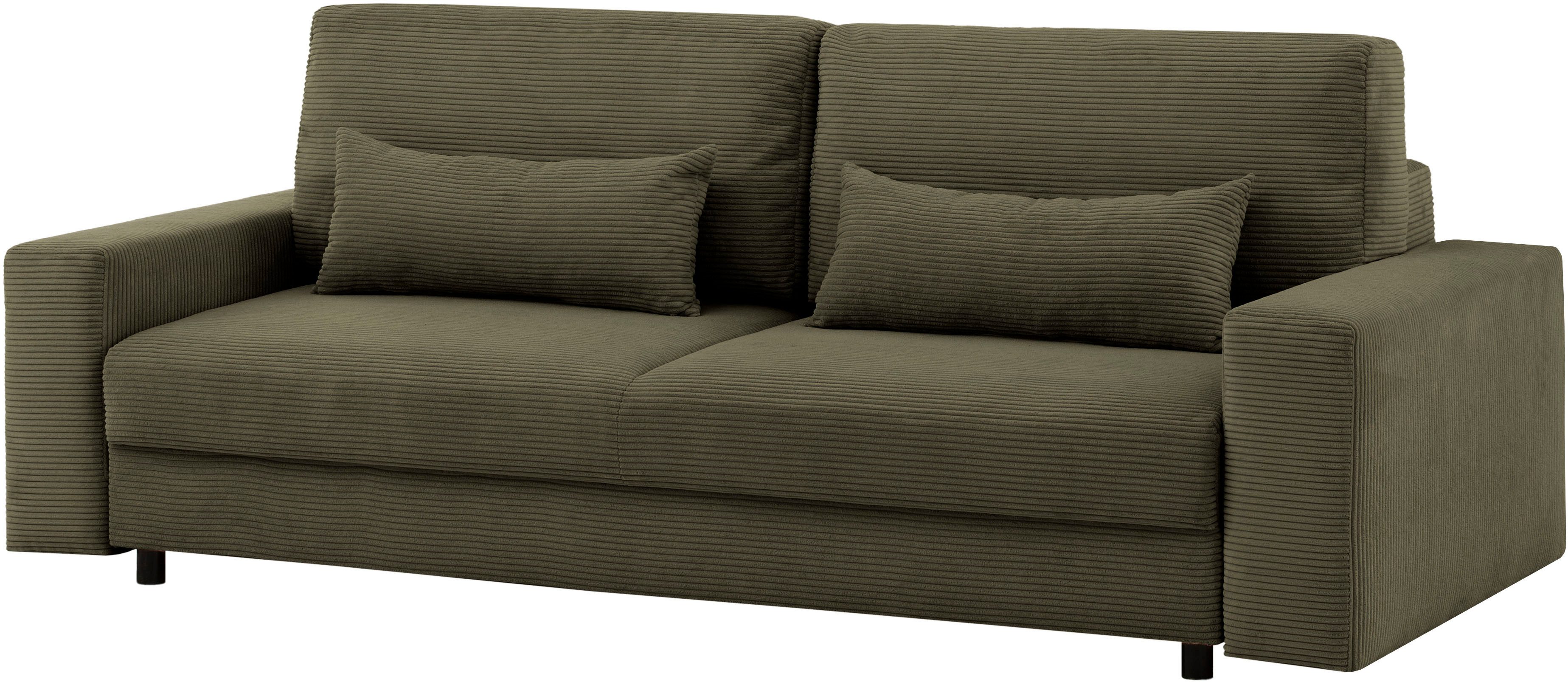 LeGer Home by Lena Gercke Slaapbank Imoga, kussen met slaapfunctie, 3-zits bank, bank met bedlade in moderne kleuren en stoffen, bedfunctie, ligoppervlak: 200x150 cm