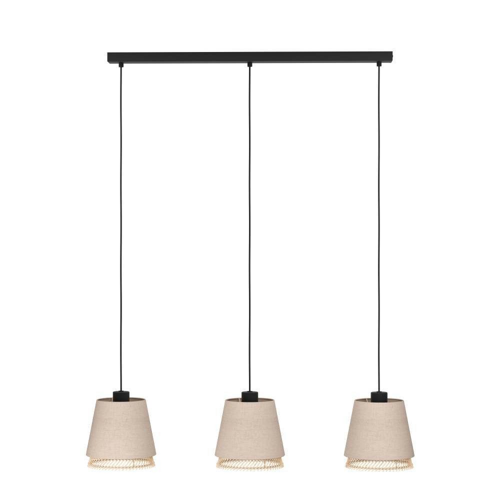 EGLO Hanglamp TABLEY Hanglamp, eetkamerlamp, bamboe en linnen, E27 fitting, 89 cm (1 stuk)