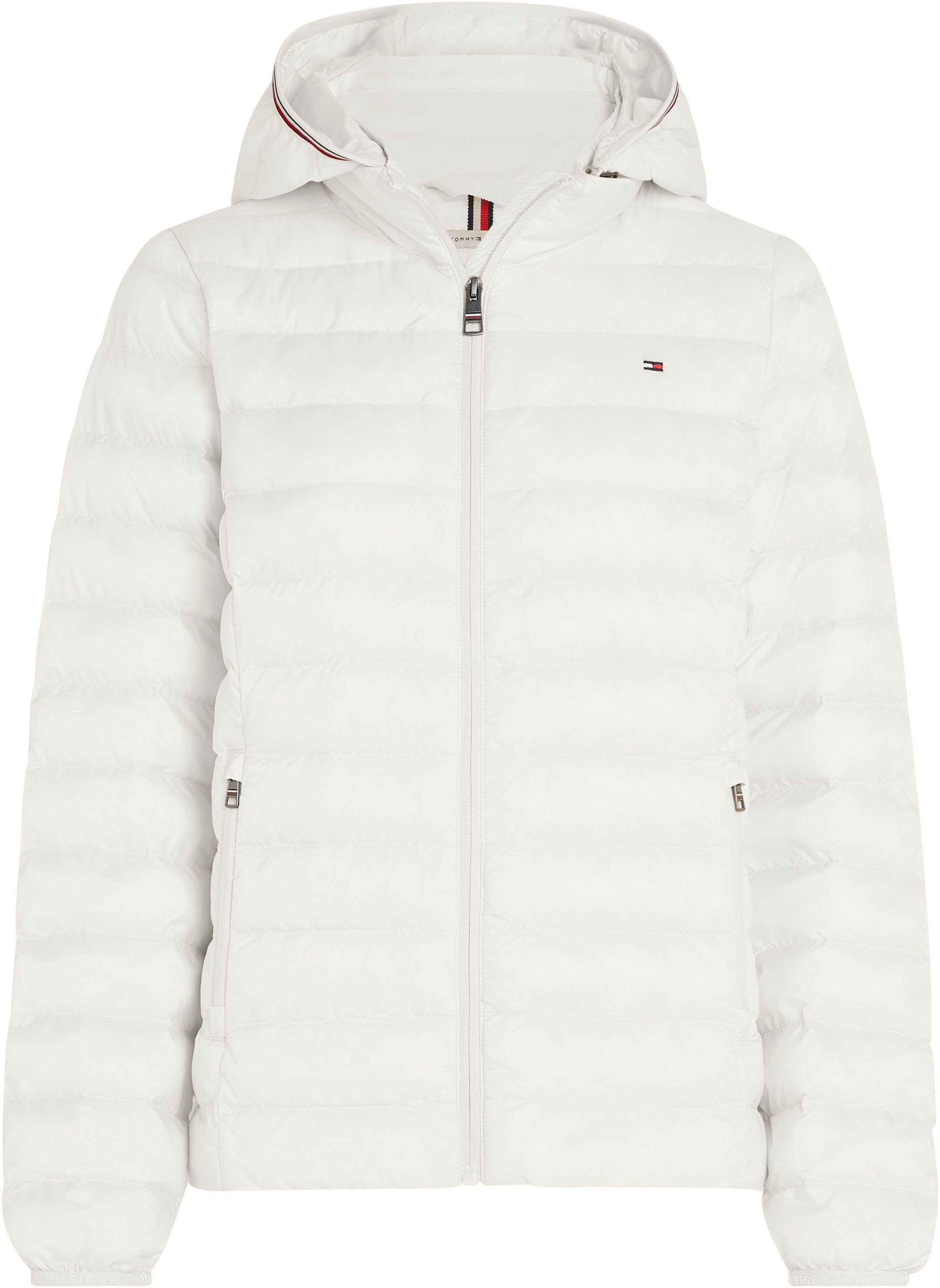 Tommy Hilfiger Gewatteerde jas LW PADDED GLOBAL STRIPE JACKET met merkelastiek op de capuchon (Global Serie TH VROUWEN)