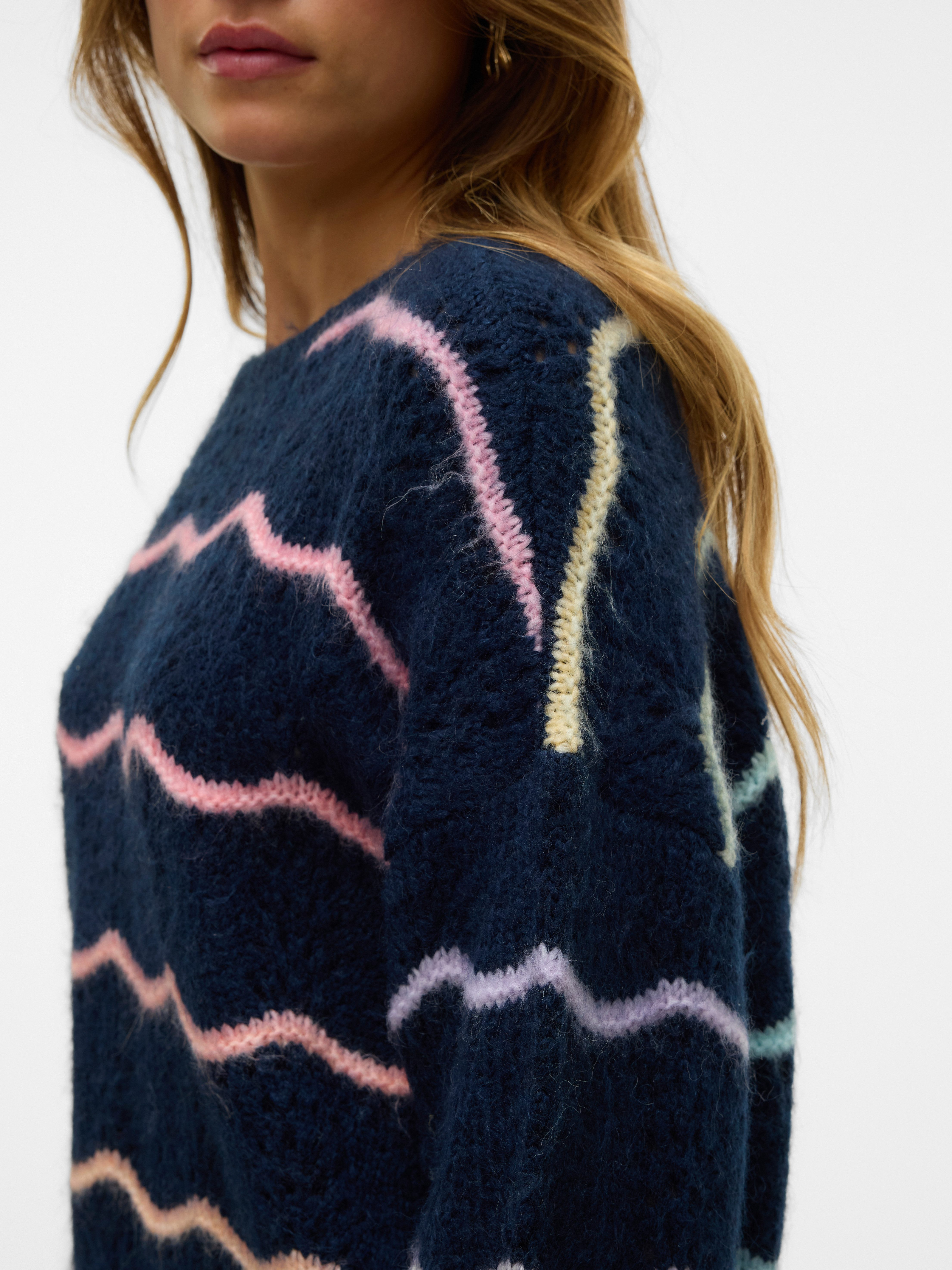 Vero Moda Trui met ronde hals VMHATTY LS O-NECK STITCH PULLOVER BOO