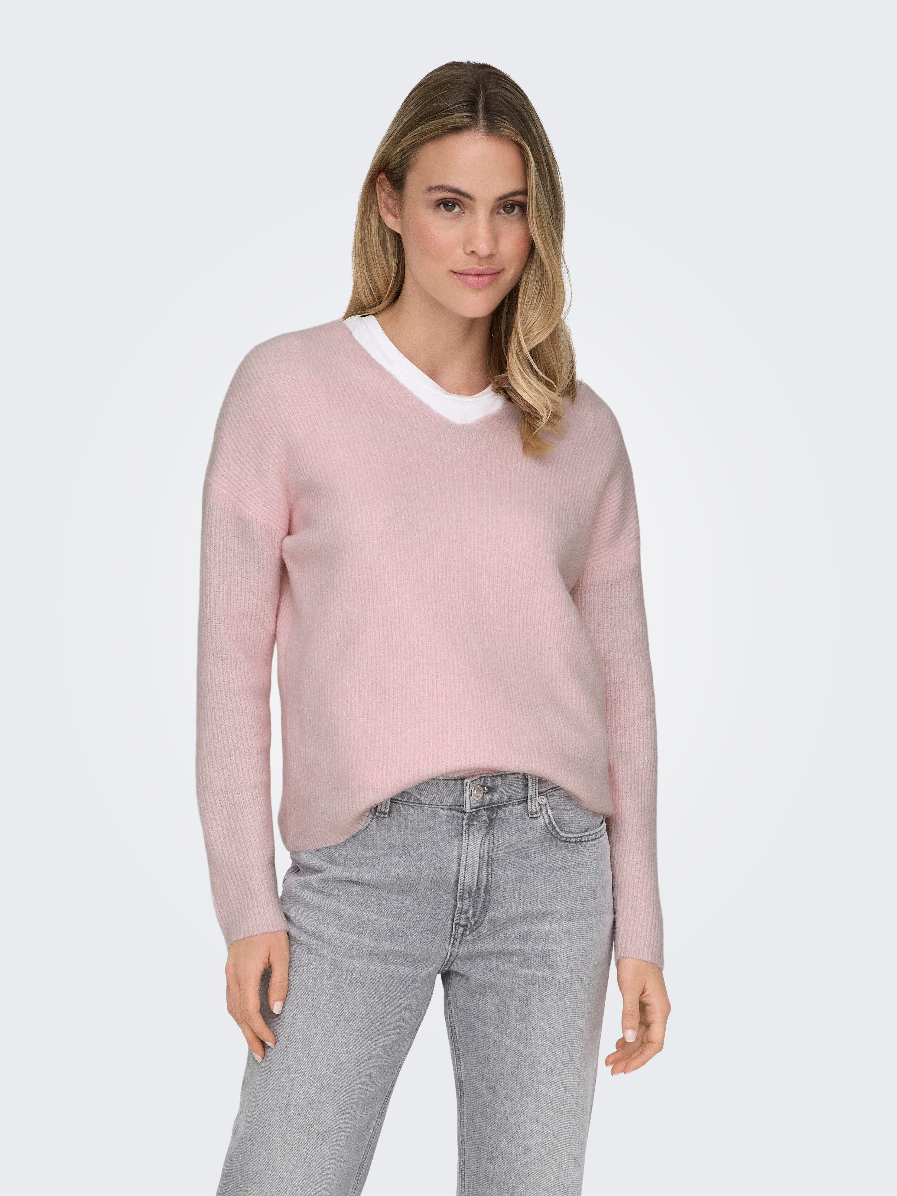 Only Trui met V-hals ONLCAMILLA V-NECK L/S PULLOVER KNT NOOS