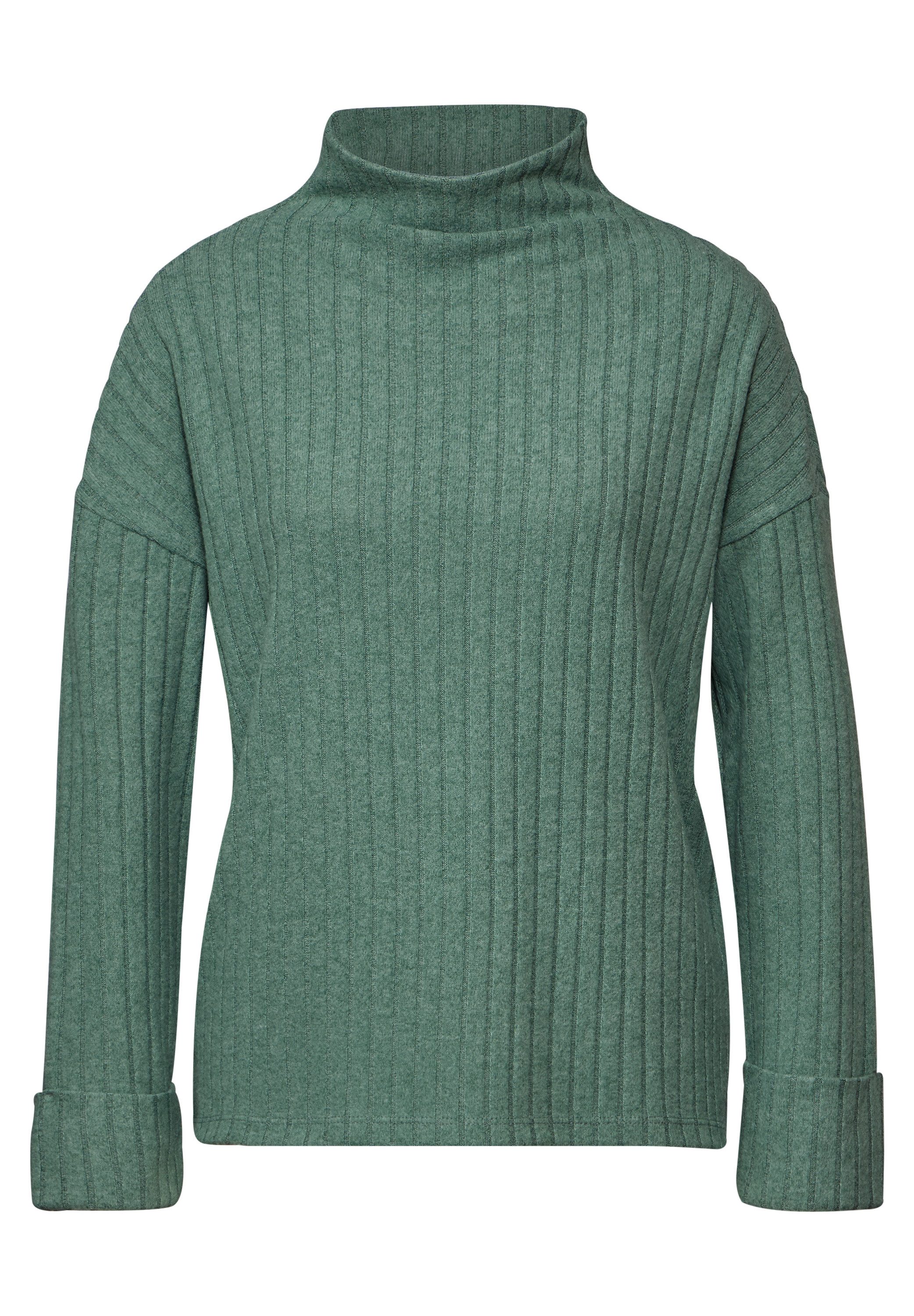 STREET ONE Shirt met lange mouwen met ribstructuur