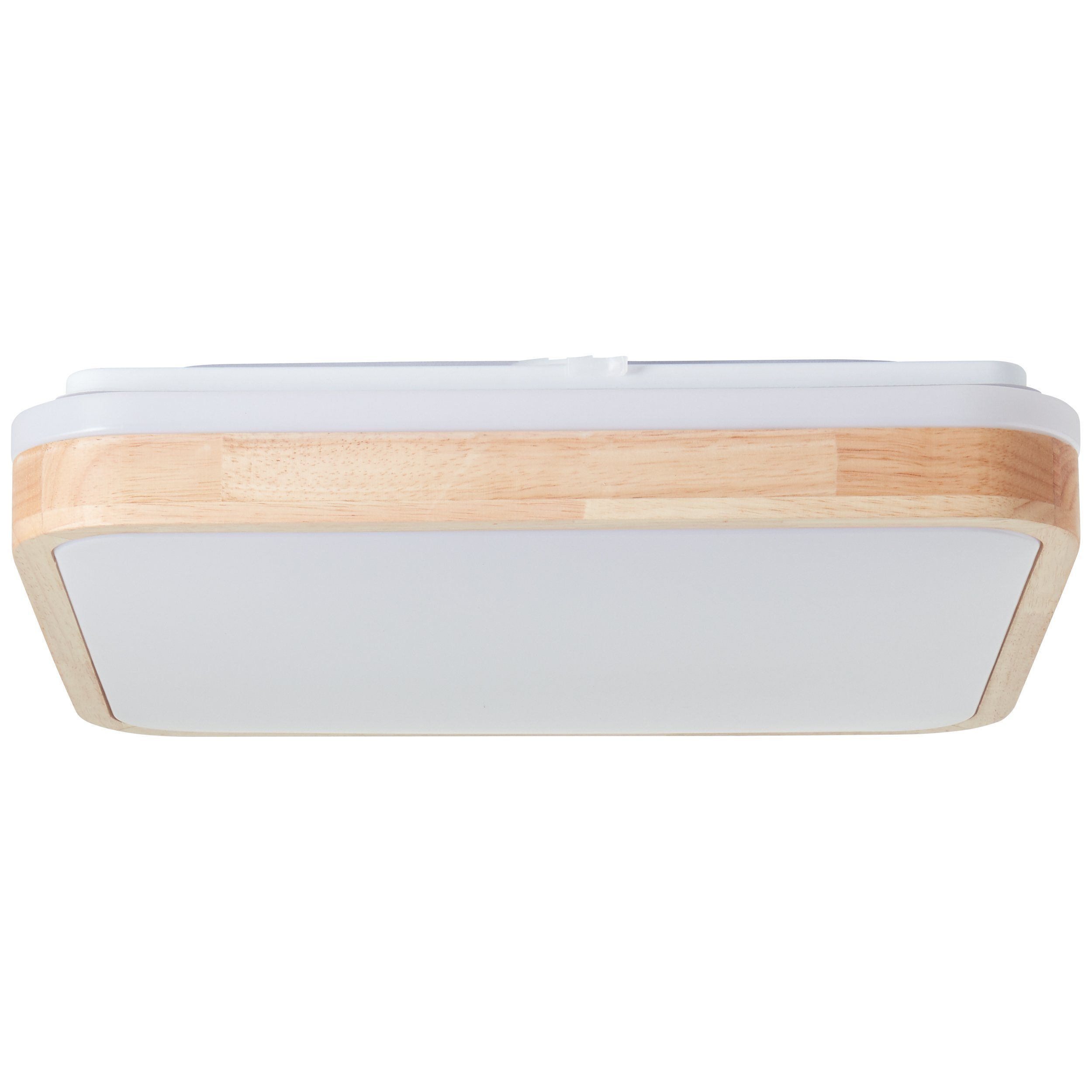 Brilliant Leuchten Led-plafondlamp Tumeo 40 x 40 cm, 2400 lumen, metaal/hout, licht hout/wit