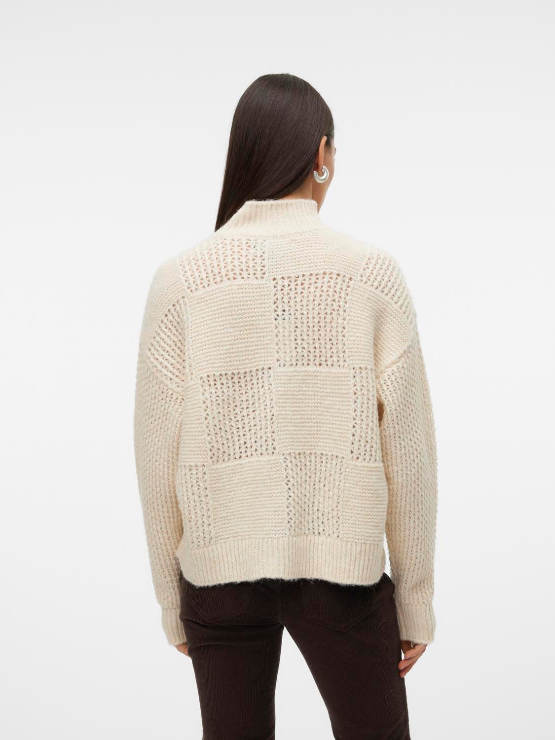 Vero Moda Gebreide trui VMMOON LS HIGHNECK PULLOVER GA BF
