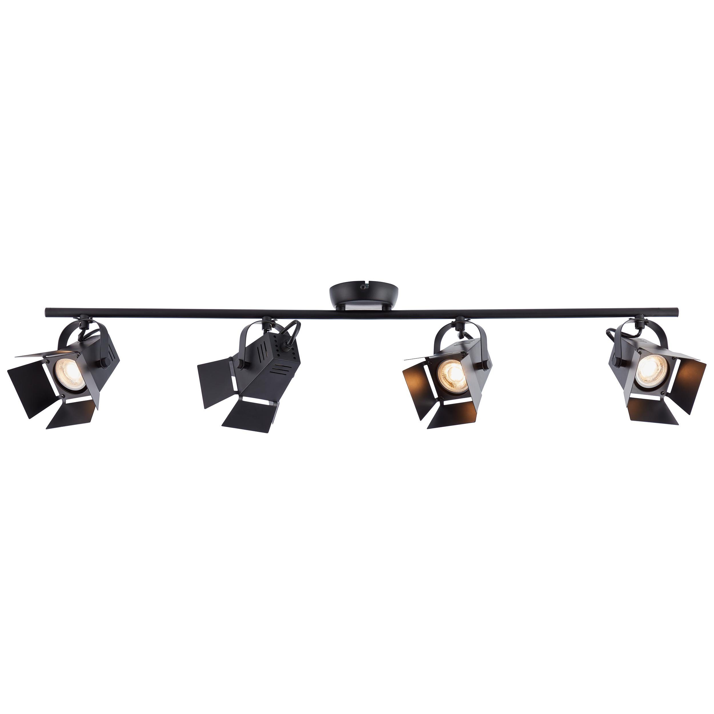 Brilliant Leuchten Plafondspot Movie Led spotrail 4 fittingen matzwart (1 stuk)