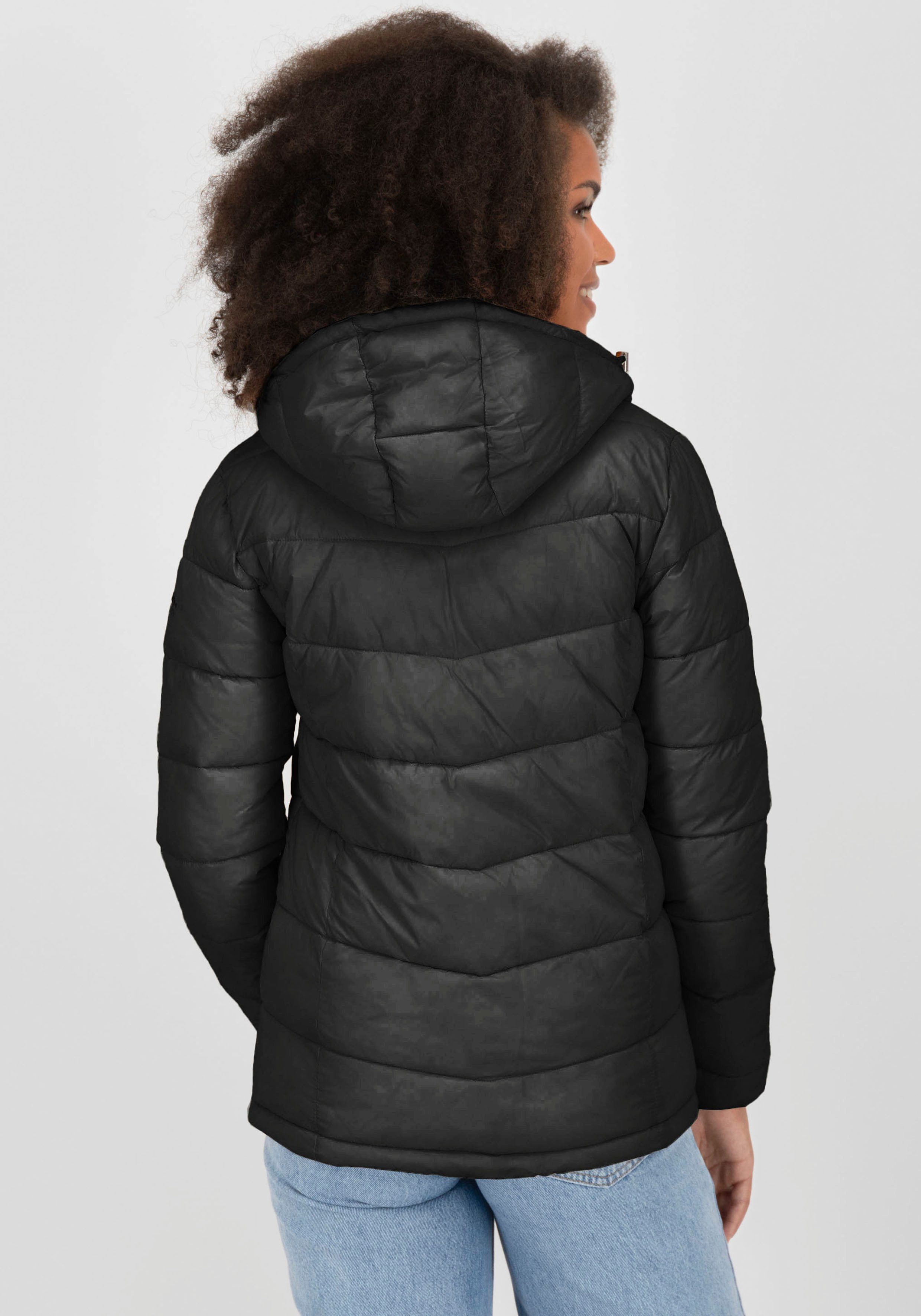 Alife & Kickin Gewatteerde jas AndriaAK lichte getailleerde tussenjas met brede stiksels en capuchon