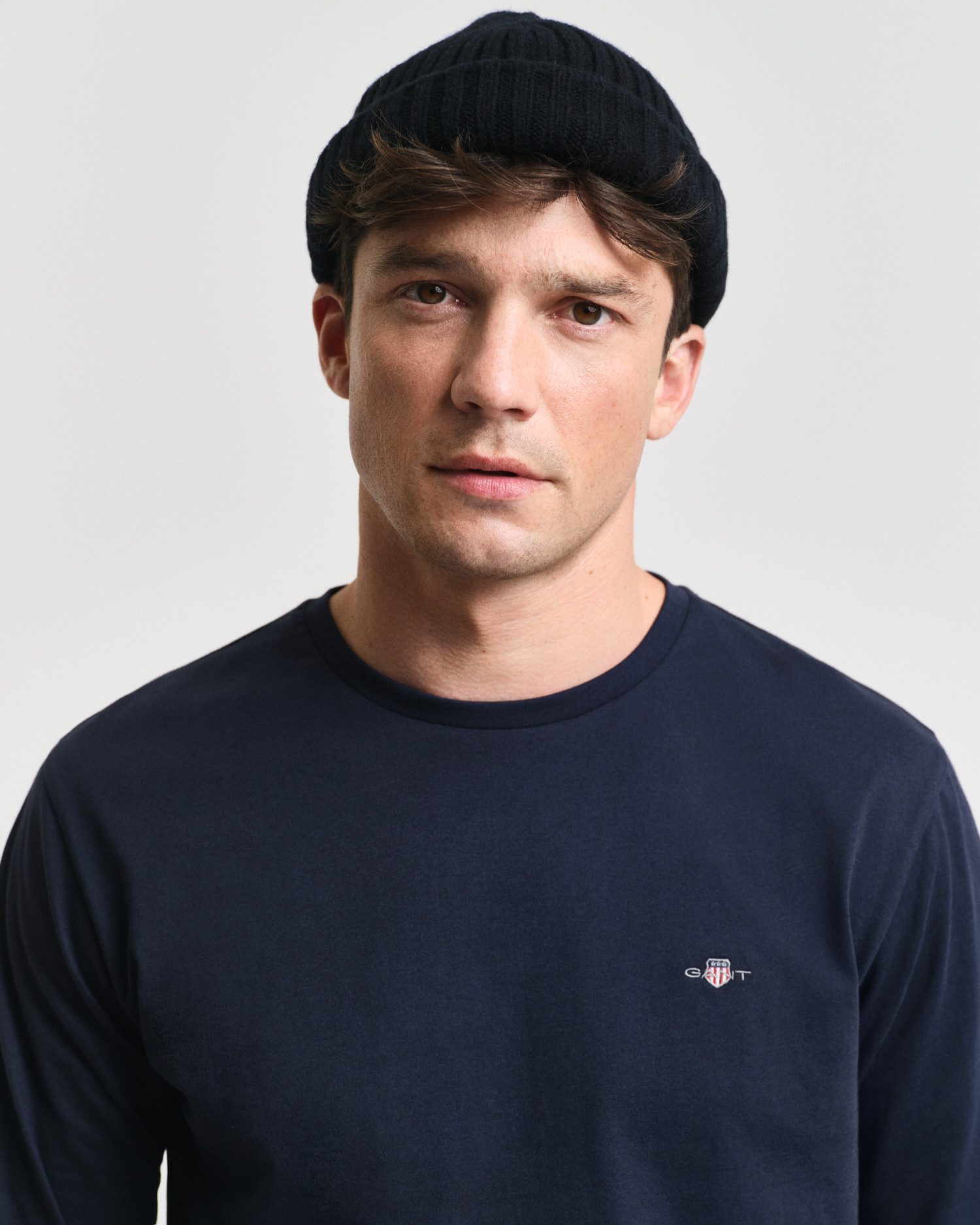 Gant Shirt met lange mouwen REG SHIELD LS T-SHIRT met logoborduursel op borsthoogte