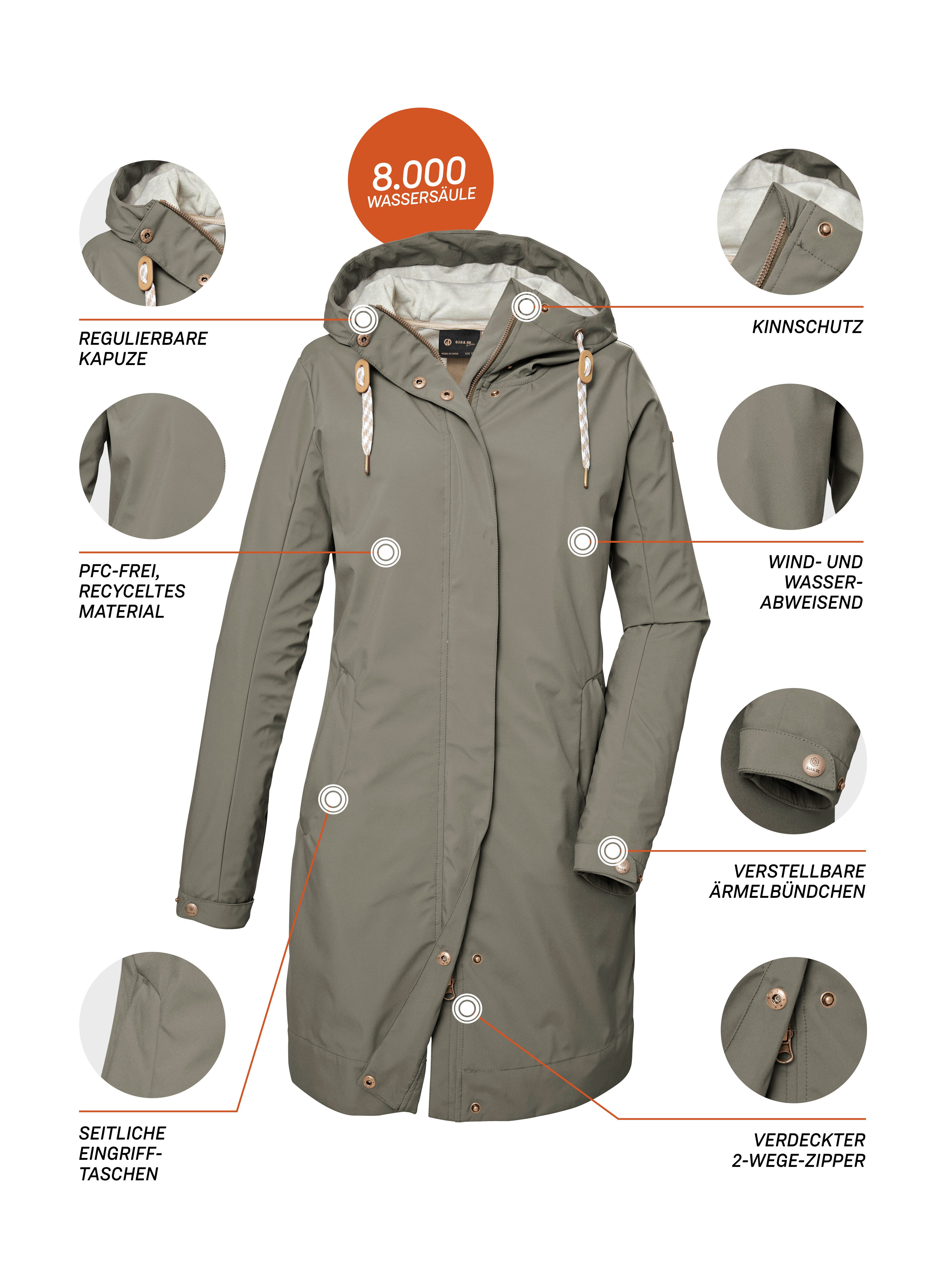 G.I.G.A. DX by killtec Softshell-parka GS 16 WMN SFTSHLL PRK Waterdichte, ademende parka van gerecyclede materialen