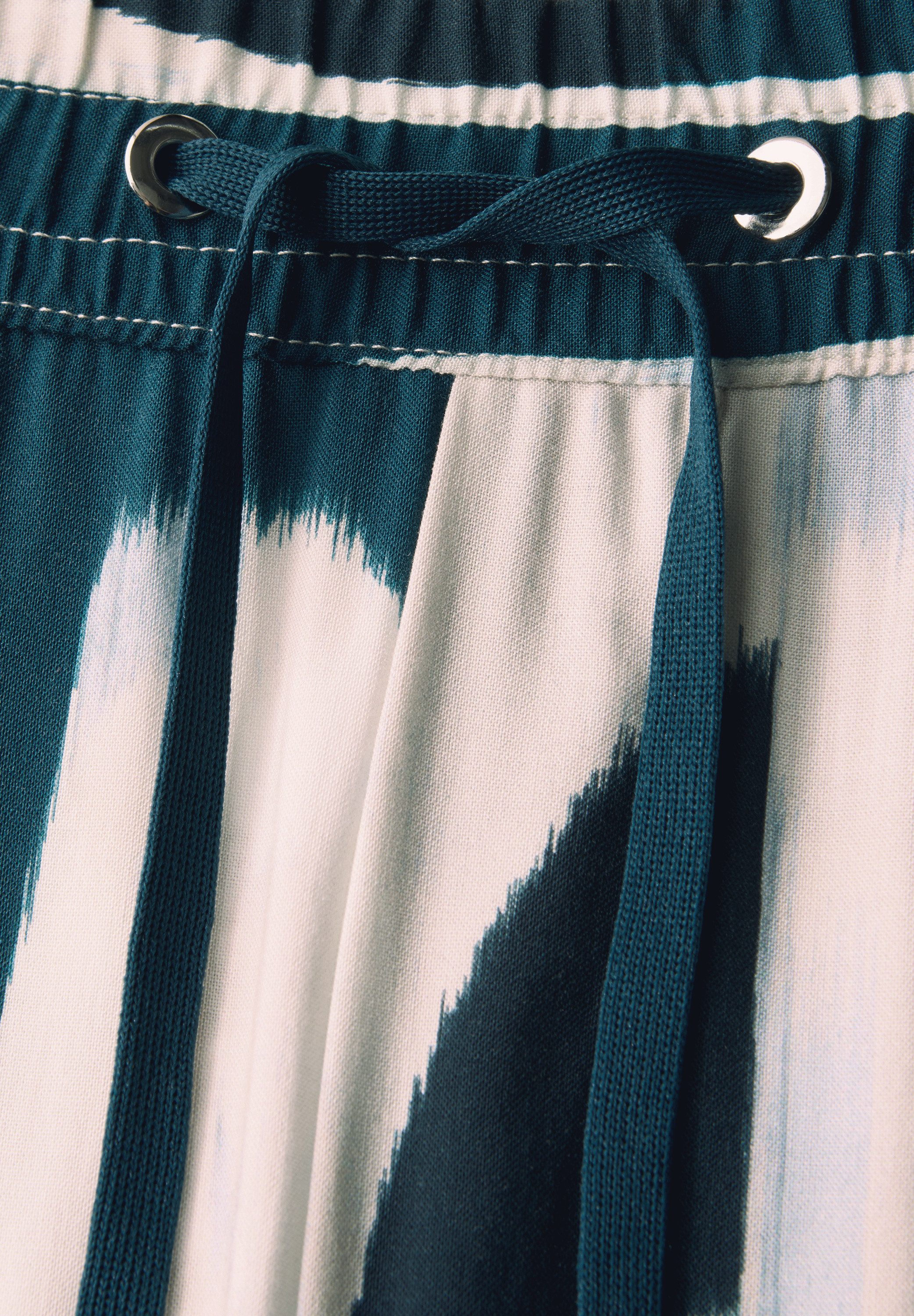 STREET ONE Stoffen broek Style Emee met elastische tailleband en tunnelkoord, met grafisch patroon