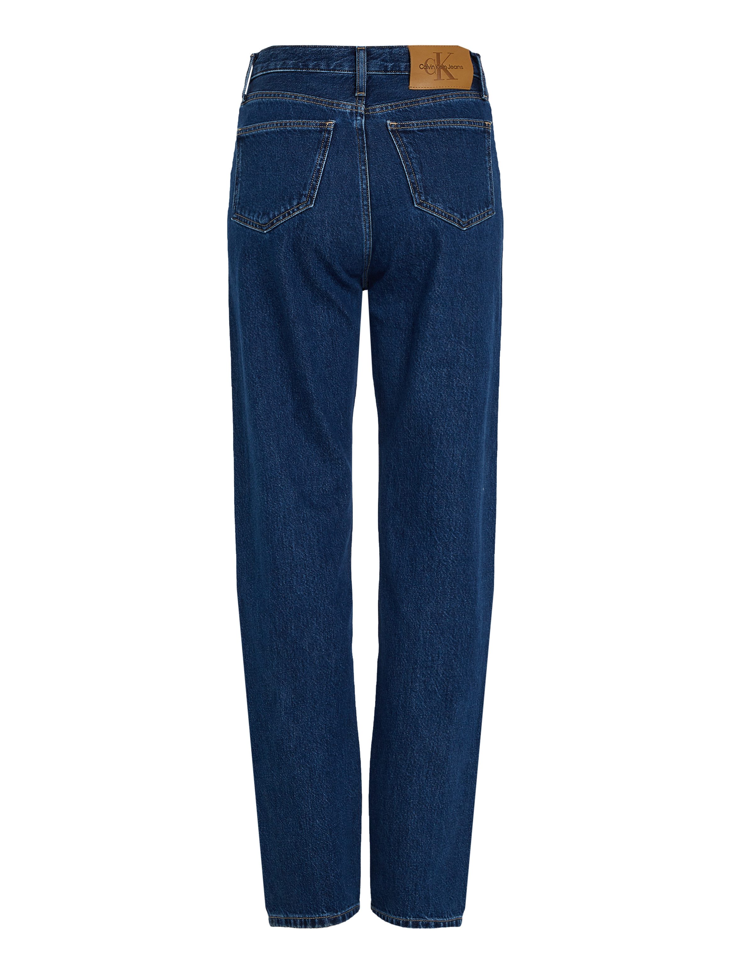 Calvin Klein Mom jeans HIGH RISE STRAIGHT lichte stone wash-look, met muntzakje