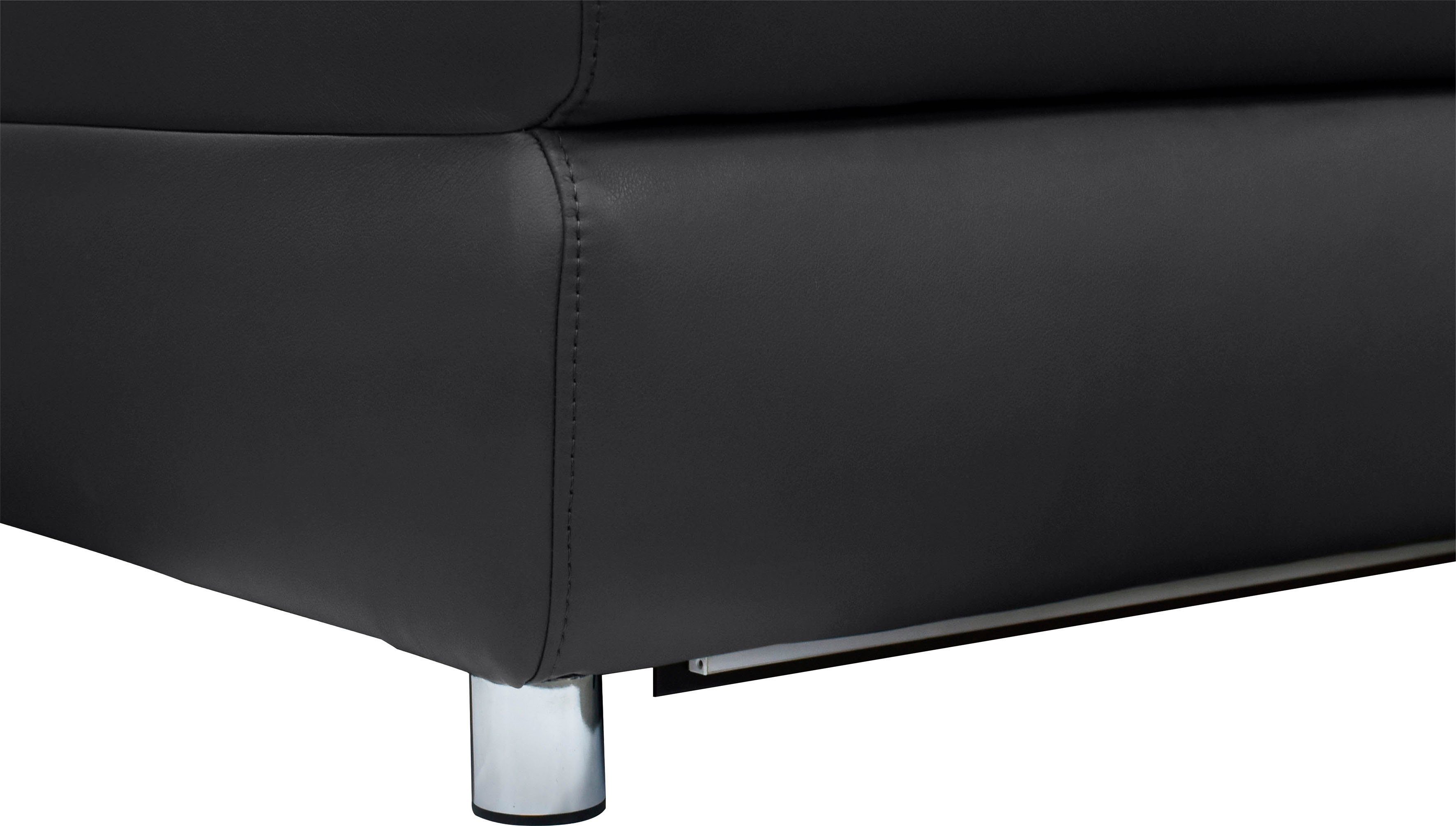 Places of Style Hoekbank Pareli, L-model, 259 cm, met récamier, echt leer, imitatieleer, weefstof