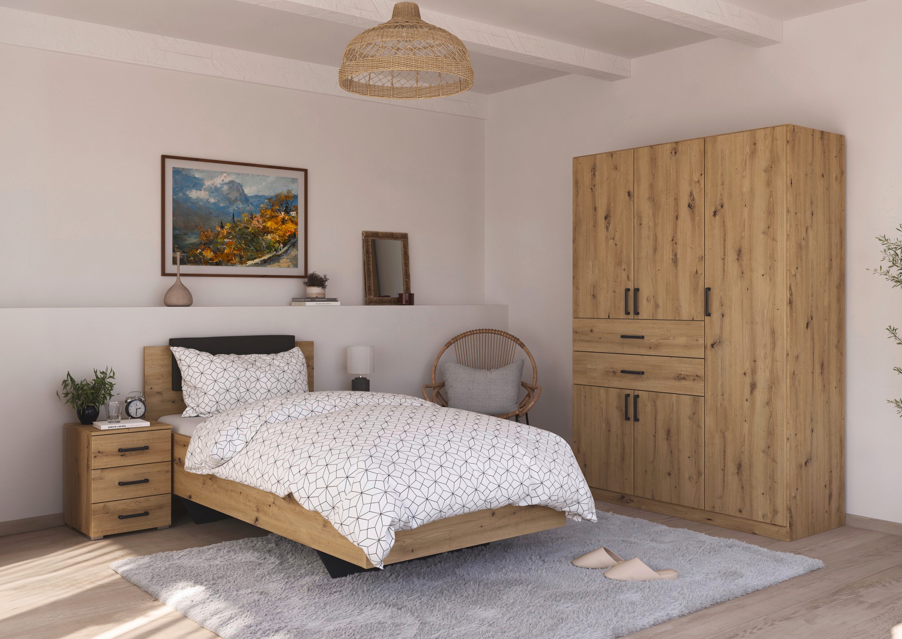 rauch Draaideurkast Kledingkast kast garderobe MAIKA met decor-front 2 lades, in verschillende breedtes, hoogtes, kleuren, made in germany