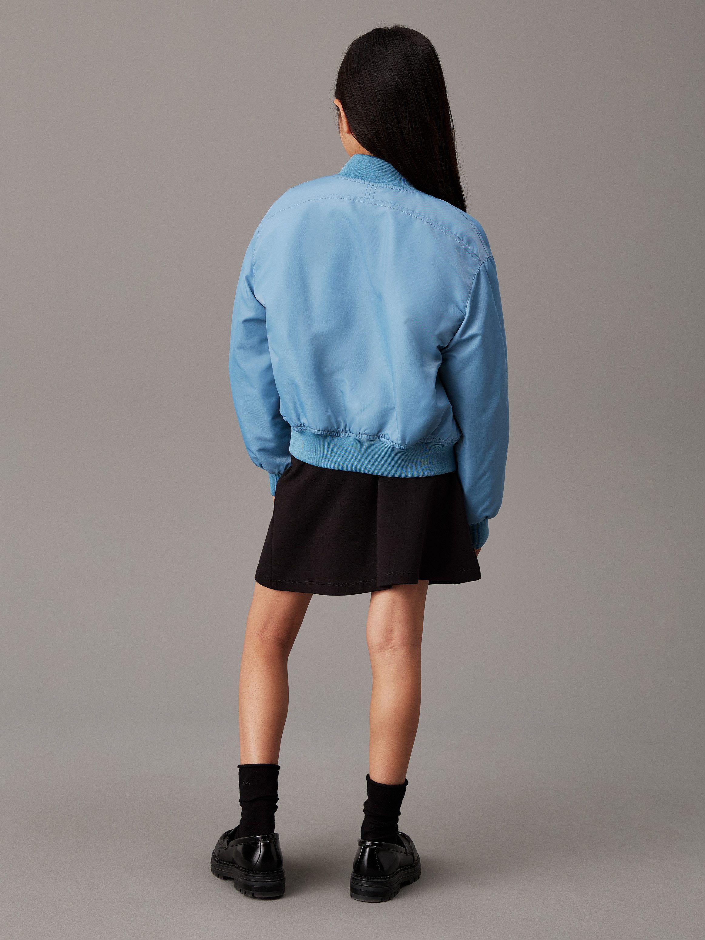 Calvin Klein Minirok LOGO TAPE FLARE PUNTO SKIRT voor kinderen tot 16 jaar, met elastische tailleband