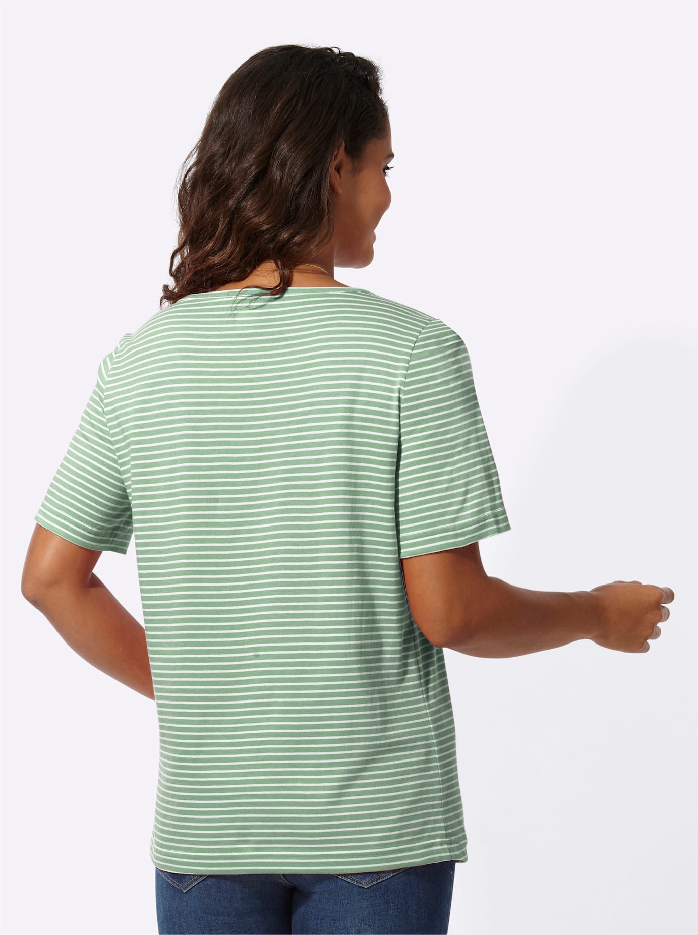 Casual Looks Shirt met korte mouwen Gestreept shirt (1-delig)