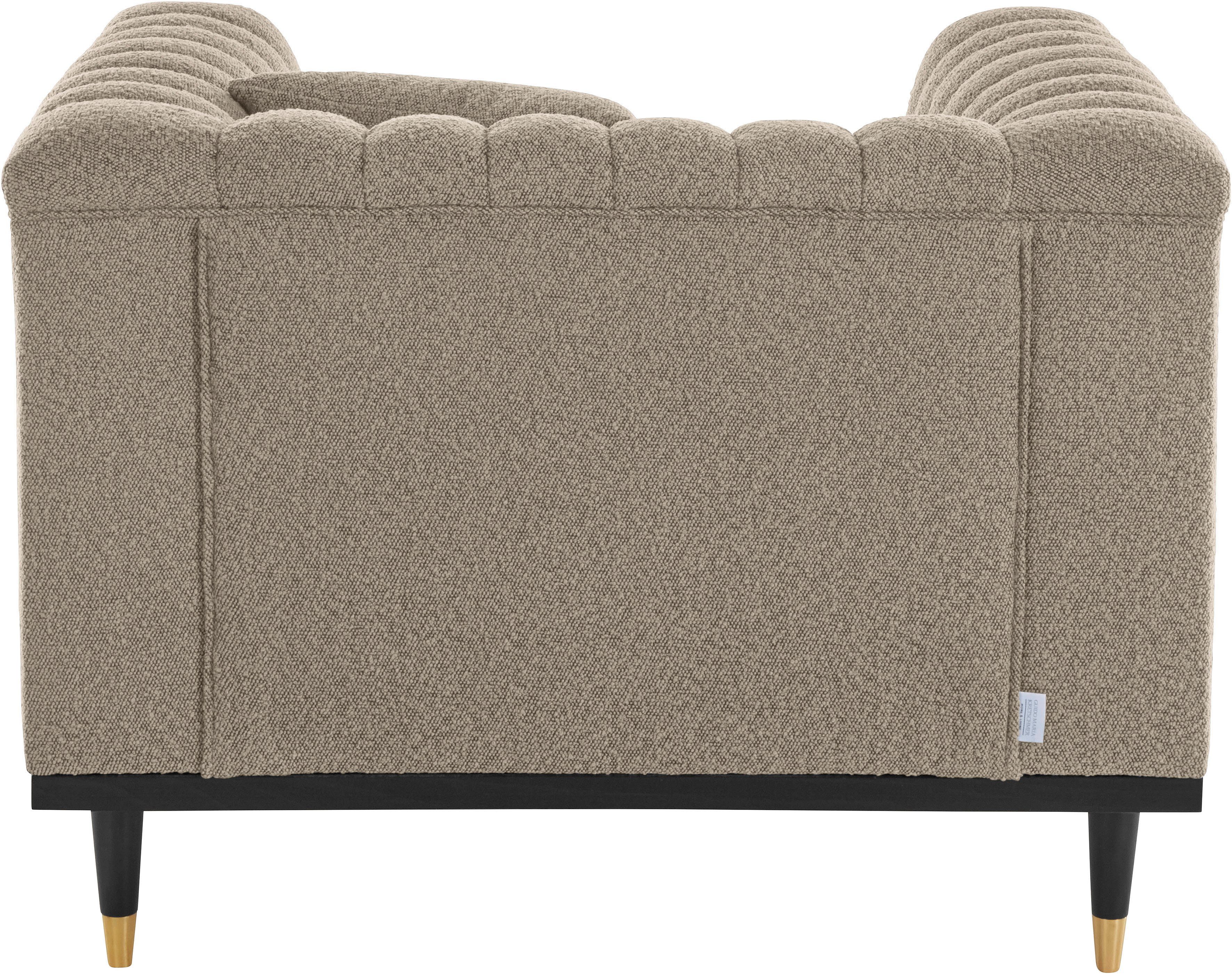Guido Maria Kretschmer Home&Living Cocktailfauteuil Chamby New stoel bouclé-structuurbekleding met stiksels bij de leuning