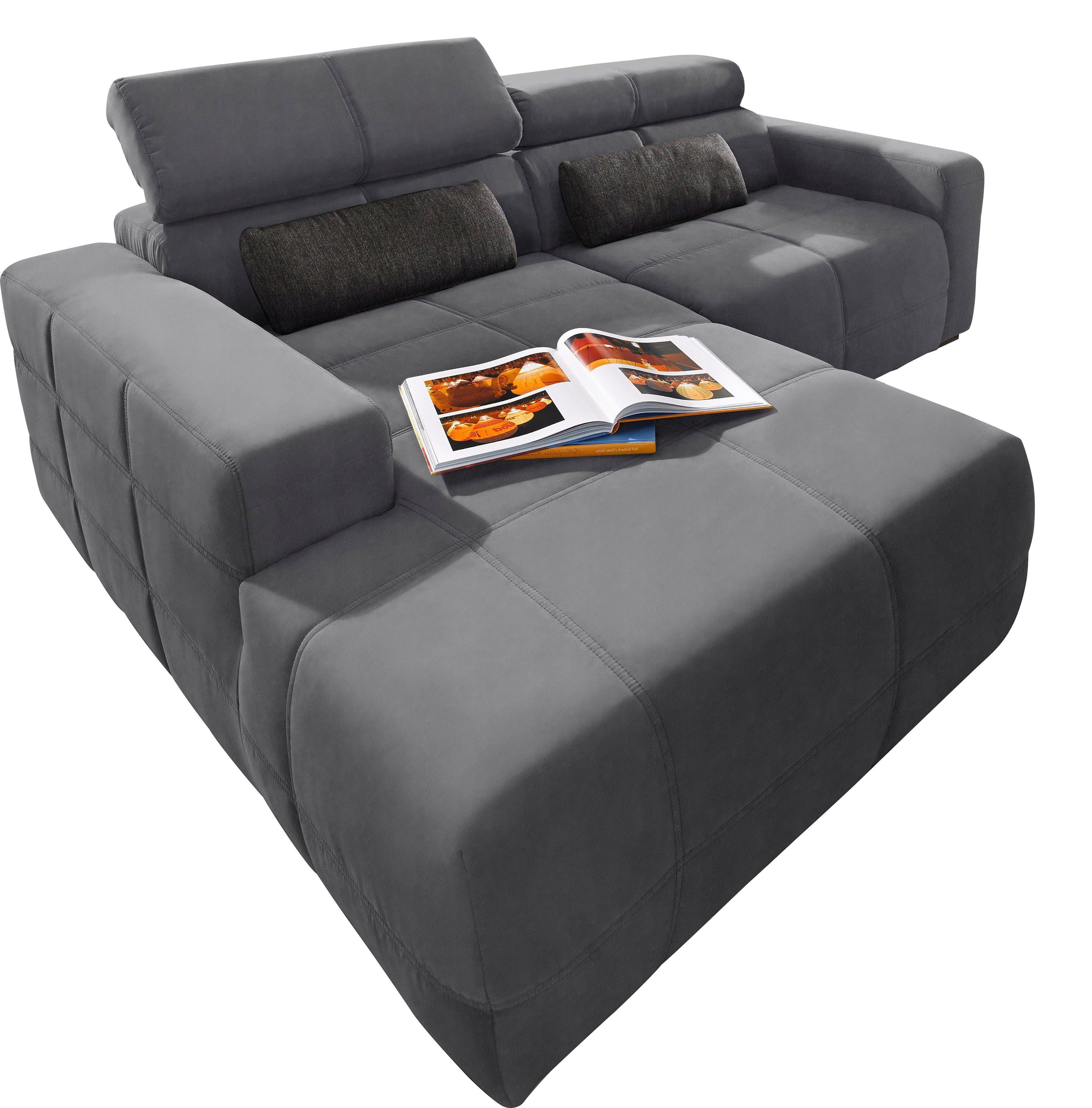 DOMO collection Hoekbank Brandon, incl. Hoofdsteunverstelling, B/D/H: 214/100/80 cm, L-Vorm