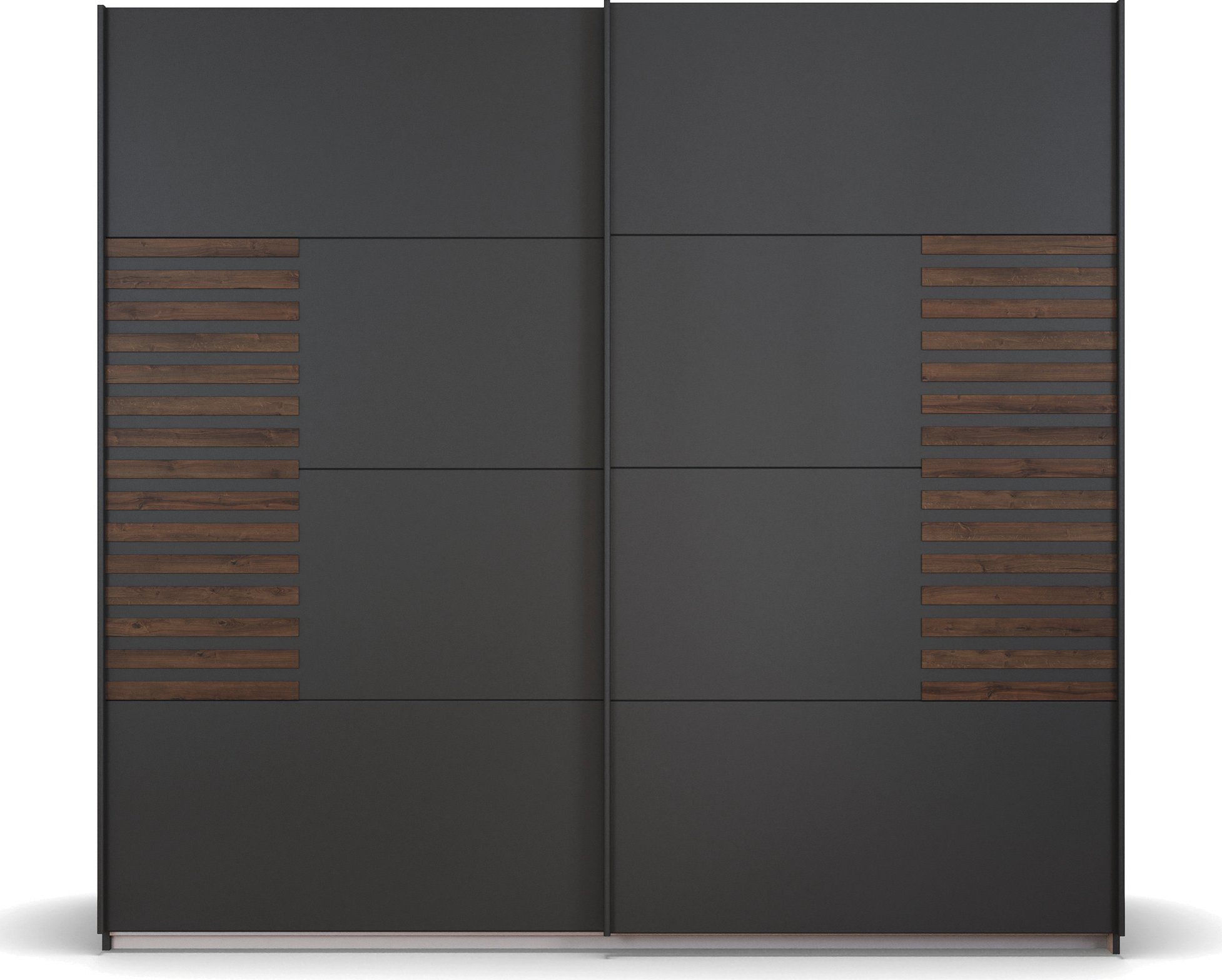 rauch Zweefdeurkast Kledingkast Kast Garderobe Slaapkamerkast BAREA Front met oplage in moderne lamellen-look MADE IN GERMANY