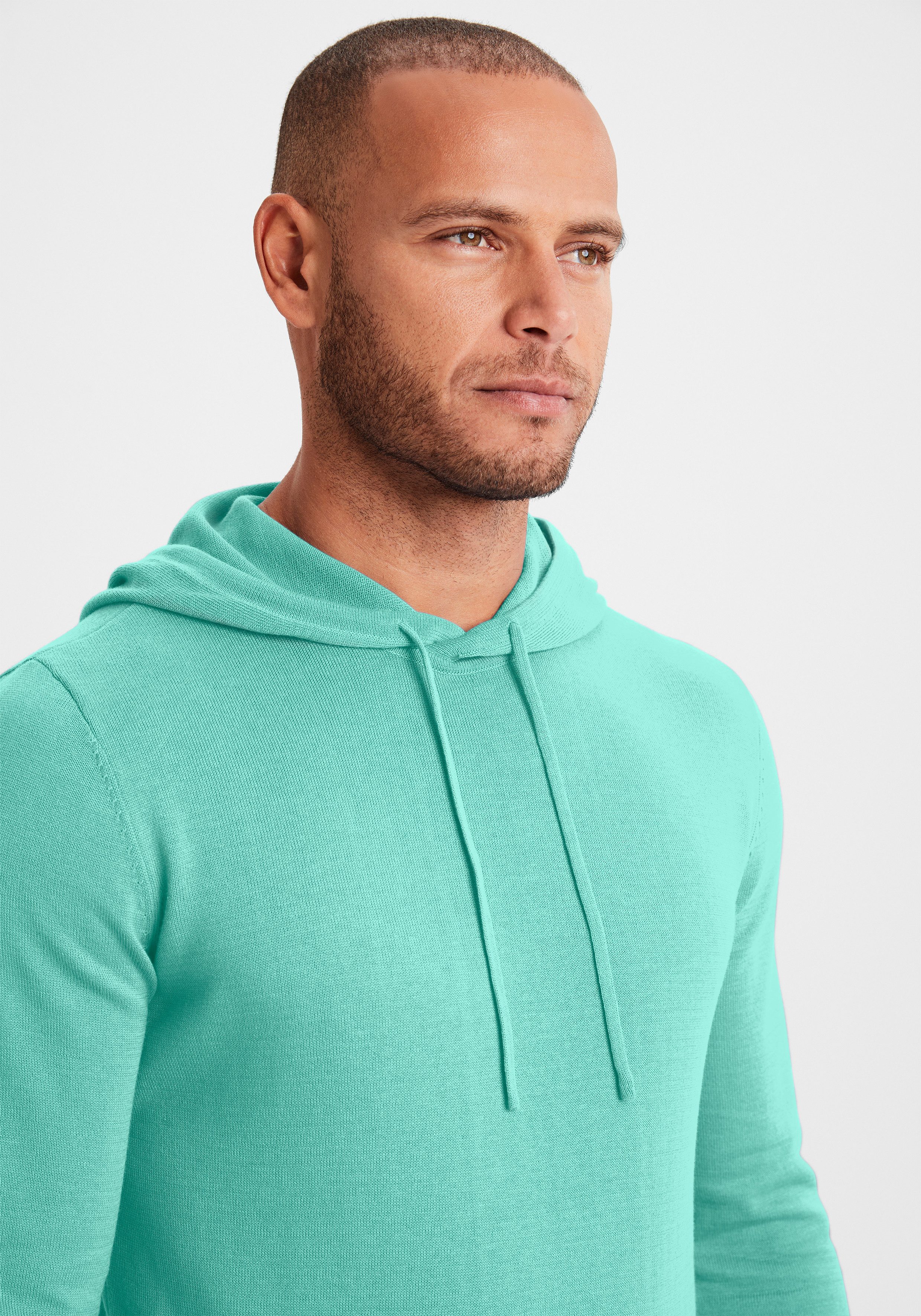 H.I.S Hoodie , Gebreide trui met capuchon Fijn breisel van onderhoudsvriendelijke katoenmix